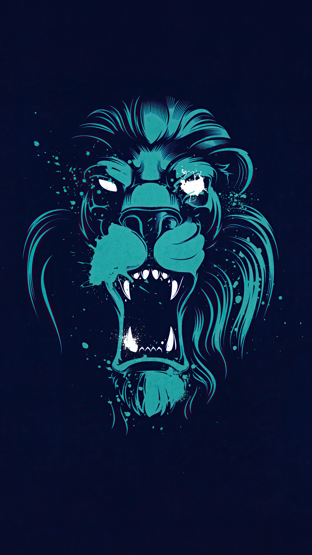 Lion Opening Mouth Art Wallpaper
