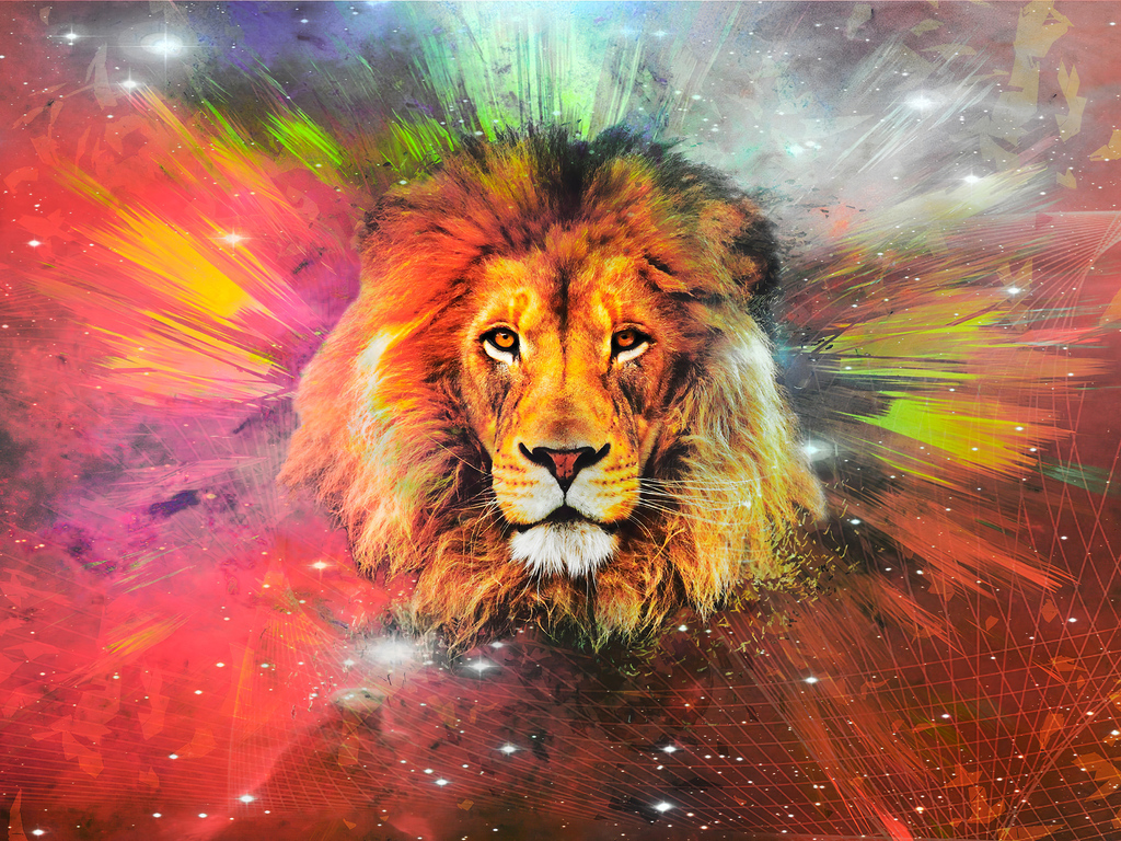 Lion Galaxy Art 4k 1024x768 Resolution HD 4k Wallpaper, Image, Background, Photo and Picture