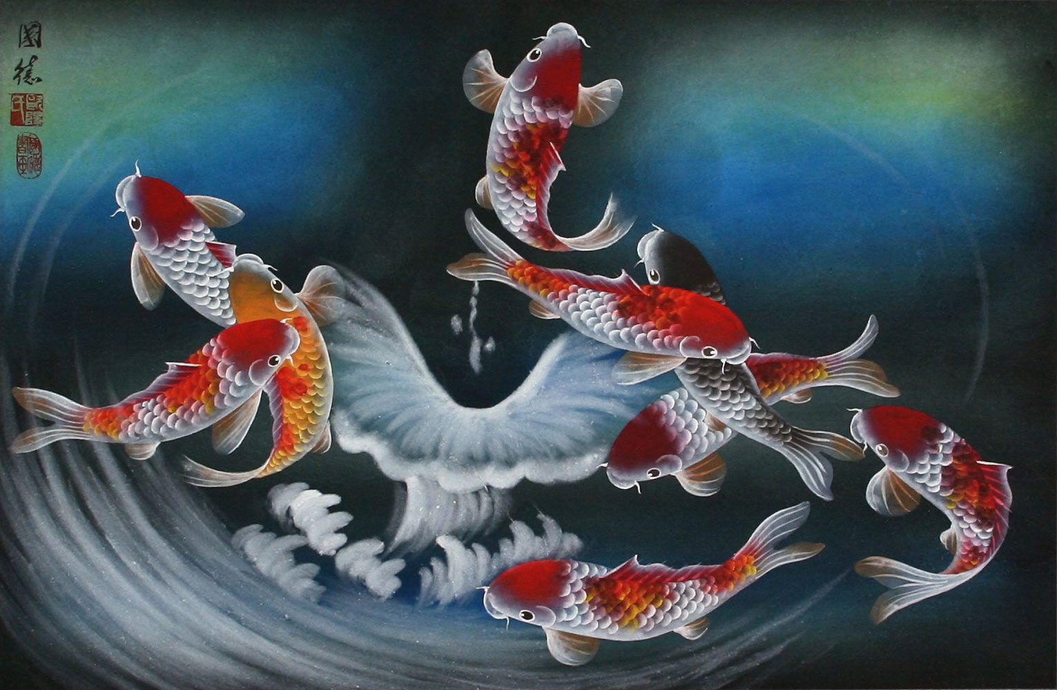Japanese Koi Fish Art Wallpaper Free Japanese Koi Fish Art Background