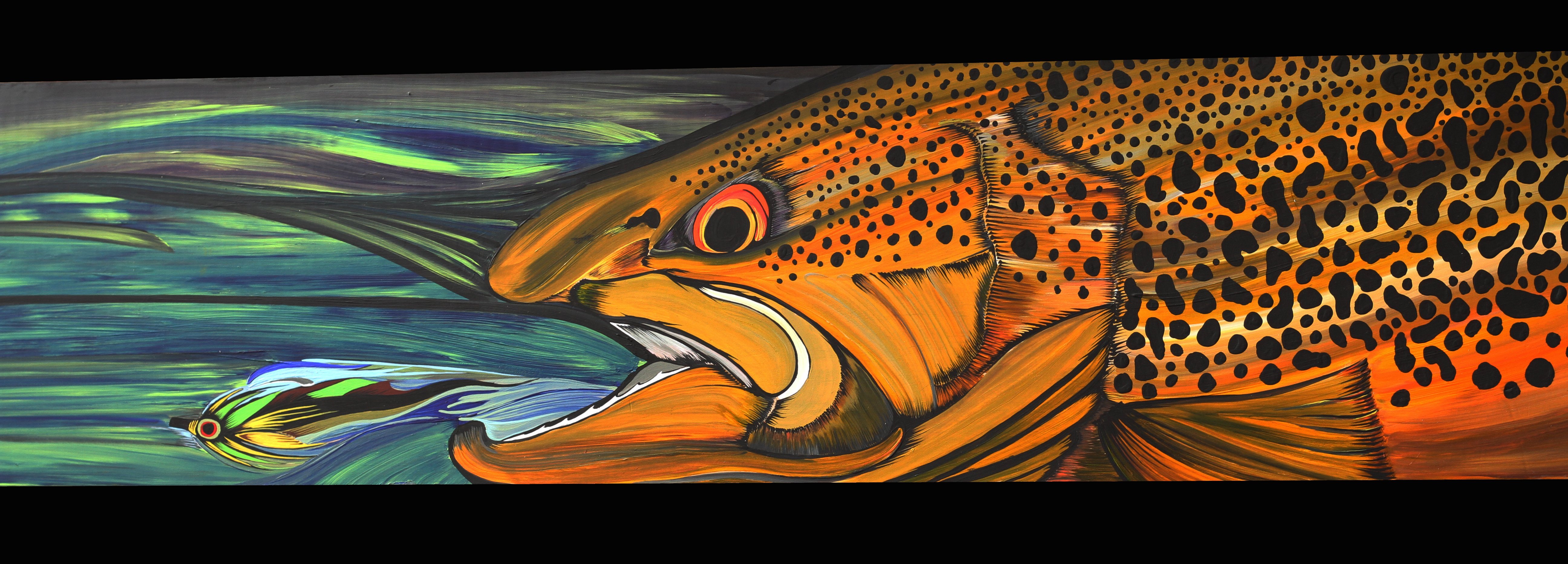 fishing, Fish, Sport, Fishes, Bass, Trout, Artwork, Painting Wallpaper HD / Desktop and Mobile Background
