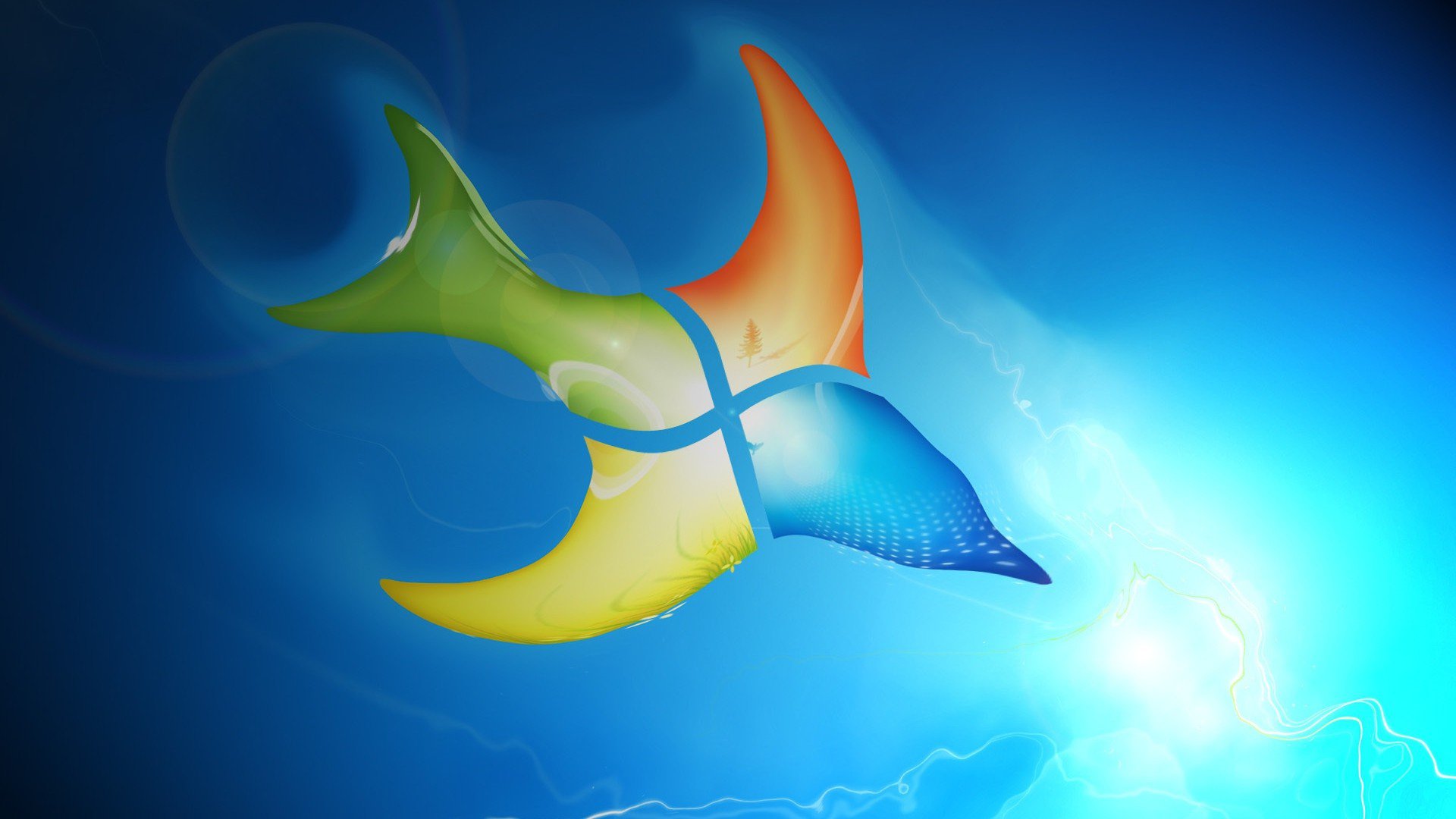 Windows 7 Fish Art, HD Computer, 4k Wallpaper, Image, Background, Photo and Picture