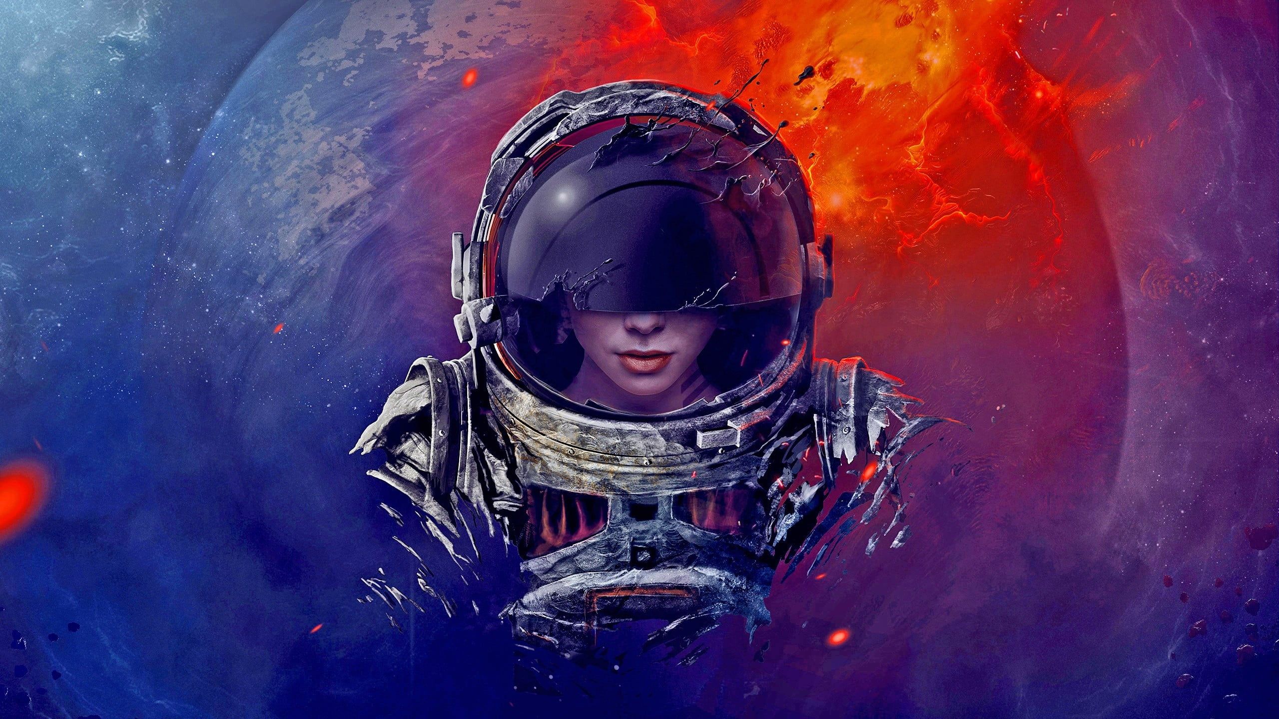 Astronaut wallpaper, digital art, spacesuit, helmet, universe. Astronaut wallpaper, Wallpaper image hd, HD wallpaper