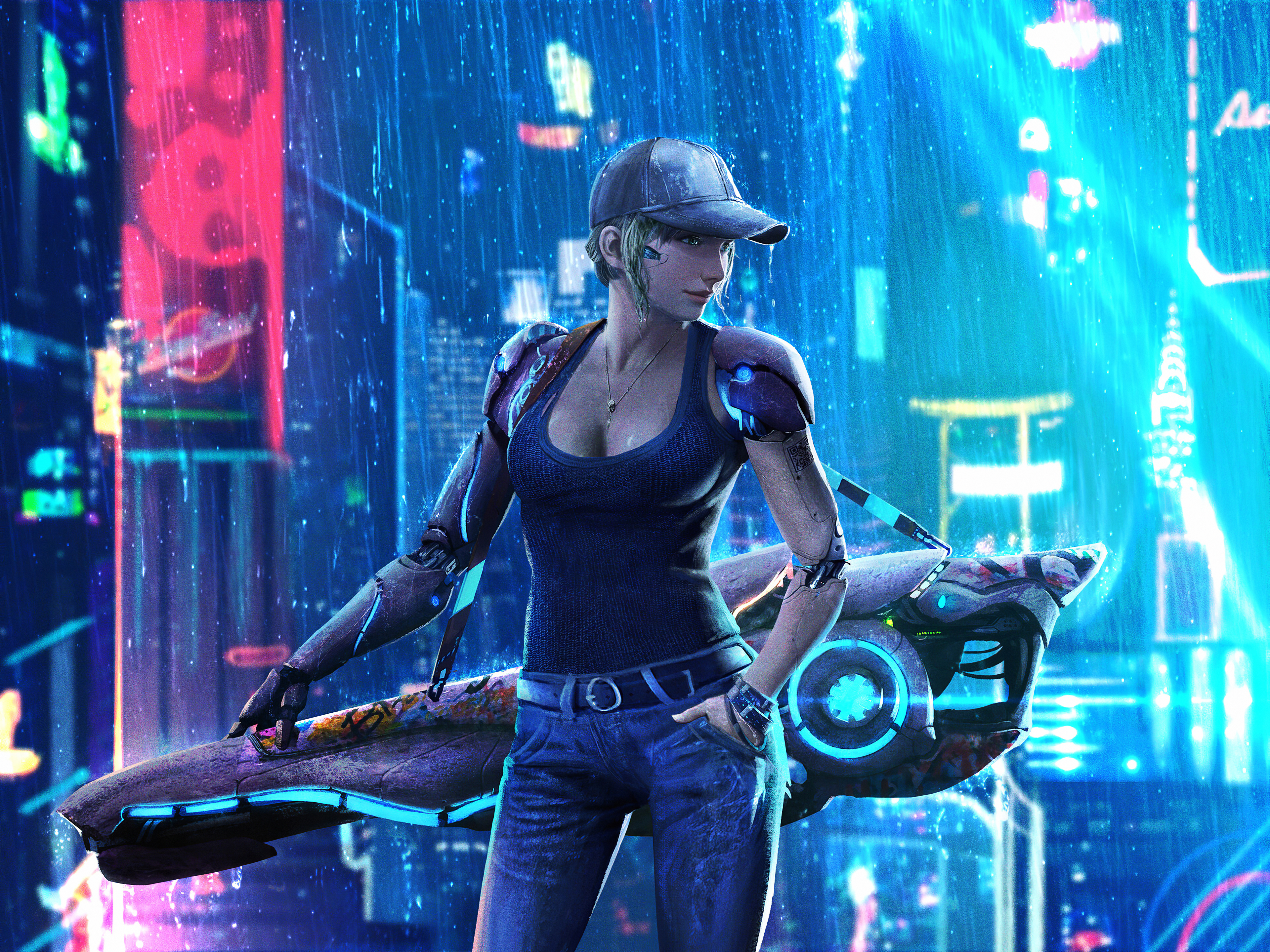 Cybergirl City Bike, HD Artist, 4k Wallpaper, Image, Background, Photo and Picture