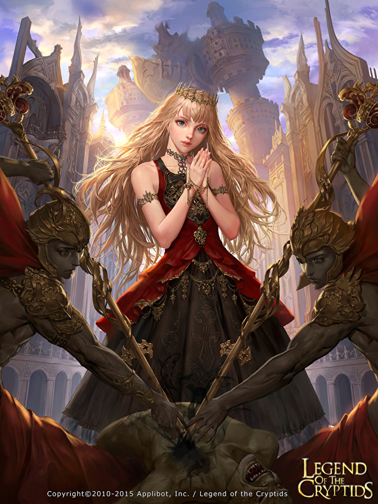 Desktop Wallpaper Legend of the Cryptids Crown Blonde girl Warriors
