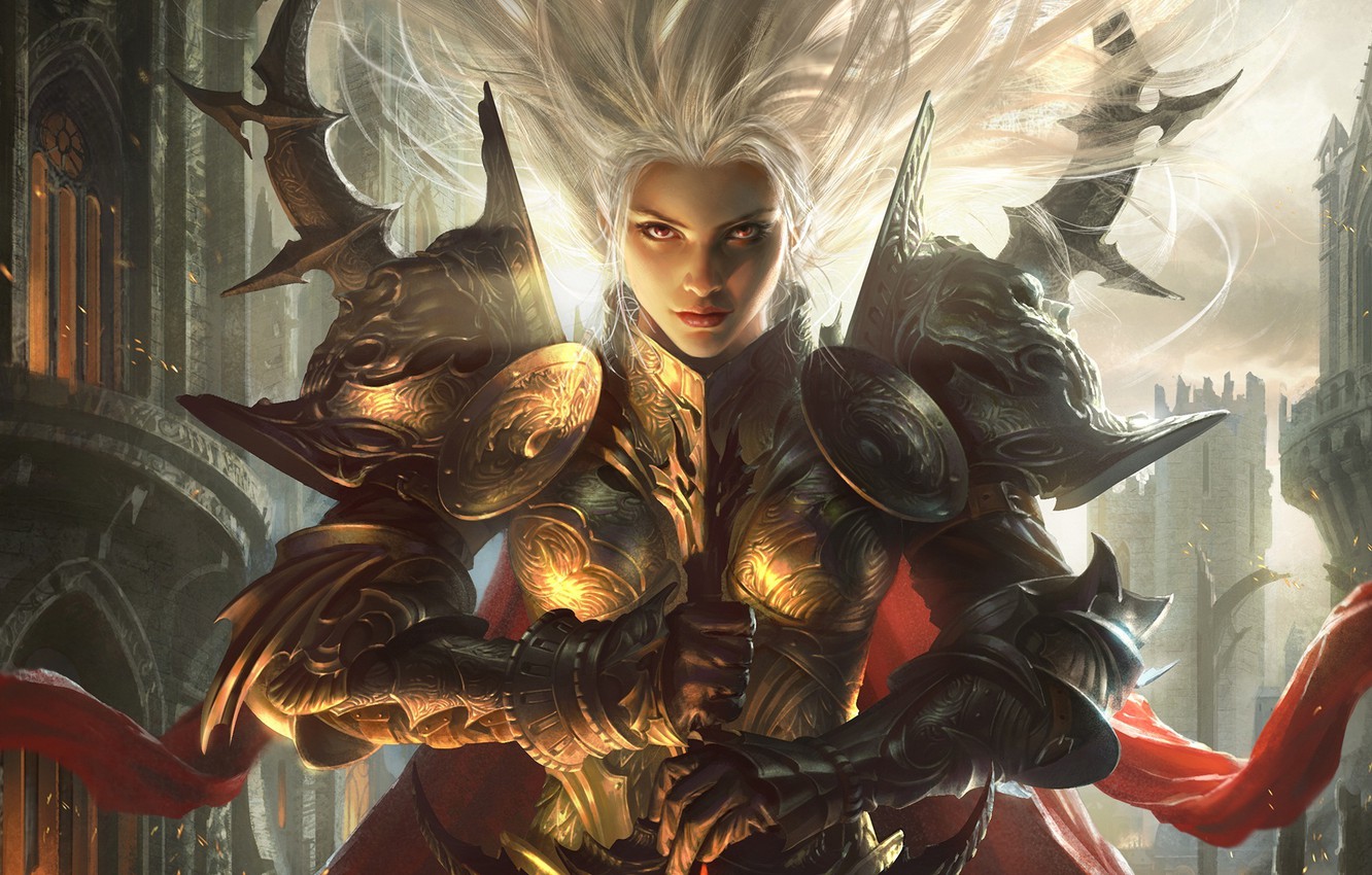 Wallpaper girl, the game, sword, armor, warrior, art, Fantasy, Legend of the Cryptids image for desktop, section разное