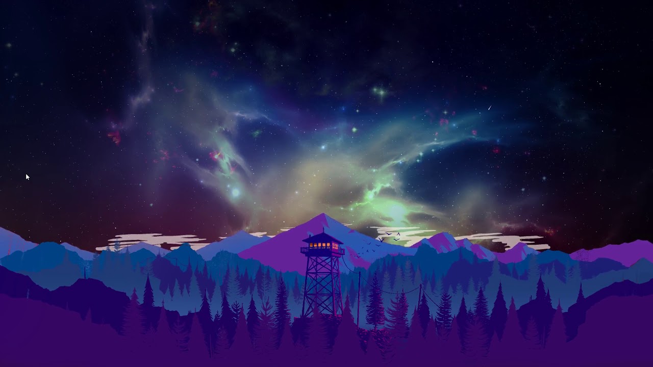 Night Landscape Firewatch Audio Wallpaper [ custom background ]