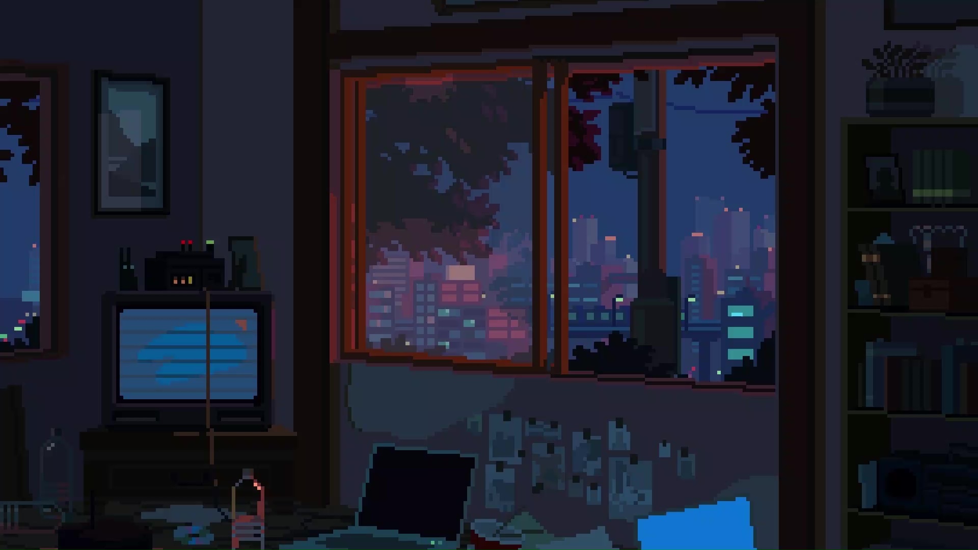 Pixel Night Room Live Wallpaper