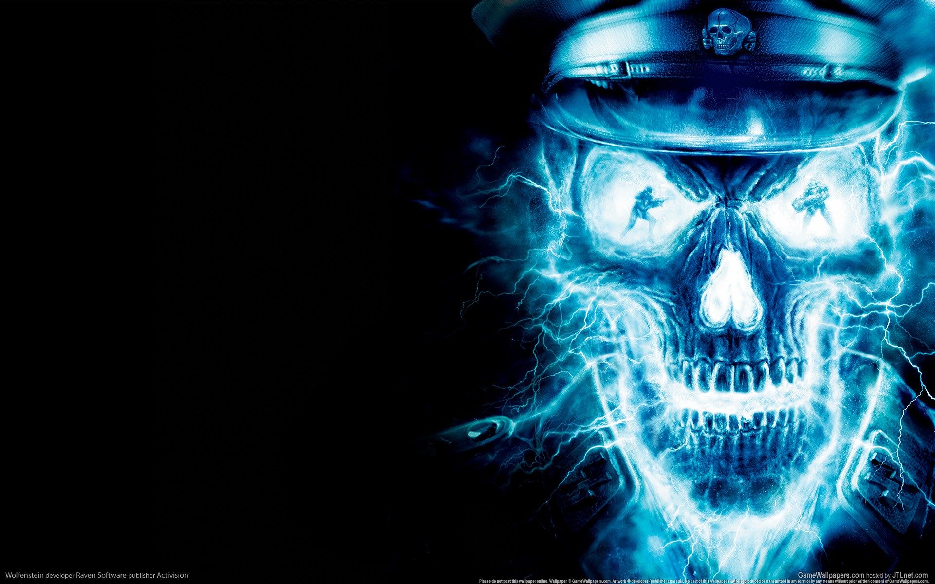 Return To Castle Wolfenstein Electric Skull Is An HD Wallpaper Posted In Gaming Wallpaper Category.. Ghost Rider Wallpaper, Skull Wallpaper, HD Skull Wallpaper