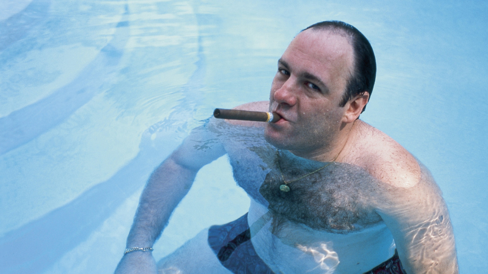 Wallpaper, cigars, James Gandolfini, swimming pool, The Sopranos, Tony Soprano 1920x1080