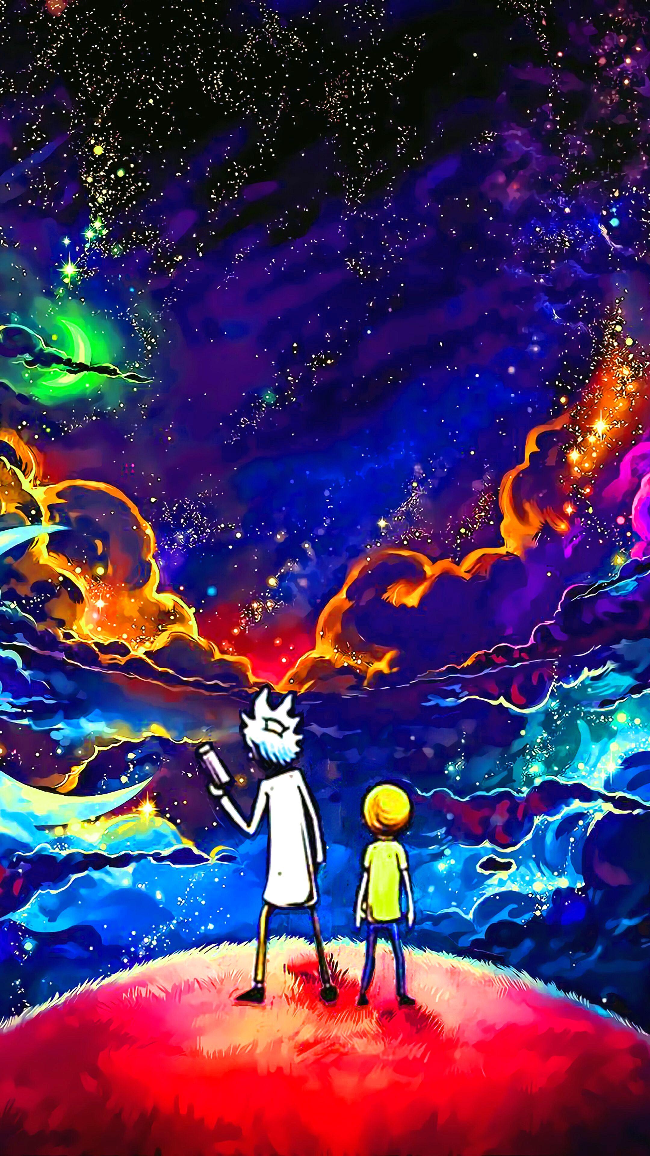 Rick and Morty Trippy on Dog iPhone Wallpapers Free Download