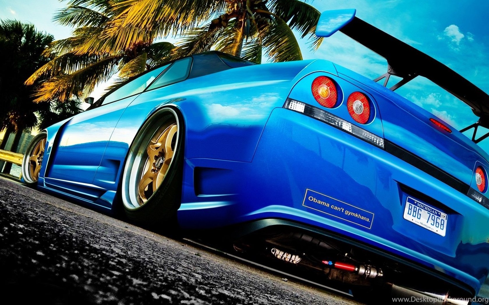 Blue Car HD Wallpaper Desktop Background