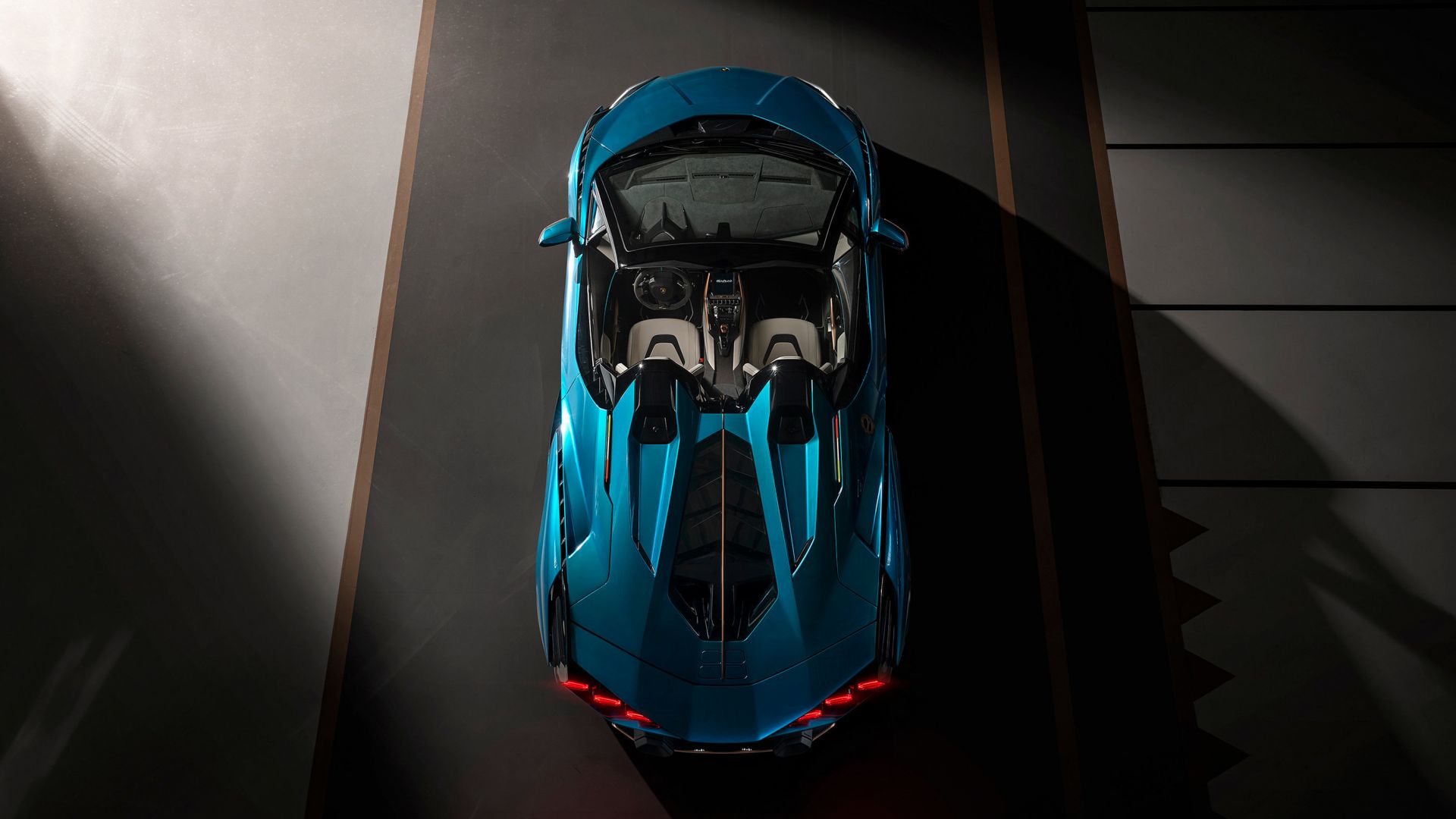Desktop Wallpaper Blue Car, Top View, Lamborghini Sián, HD Image, Picture, Background, 19d6e3