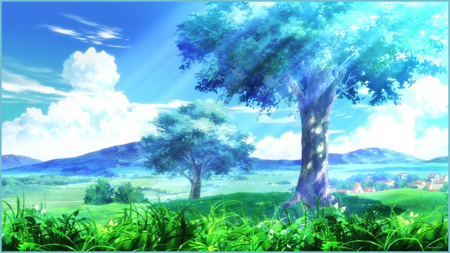 Cool Anime Trees Art HD Hd Wallpaper Fotografi Alam, Pemandangan Tree Background
