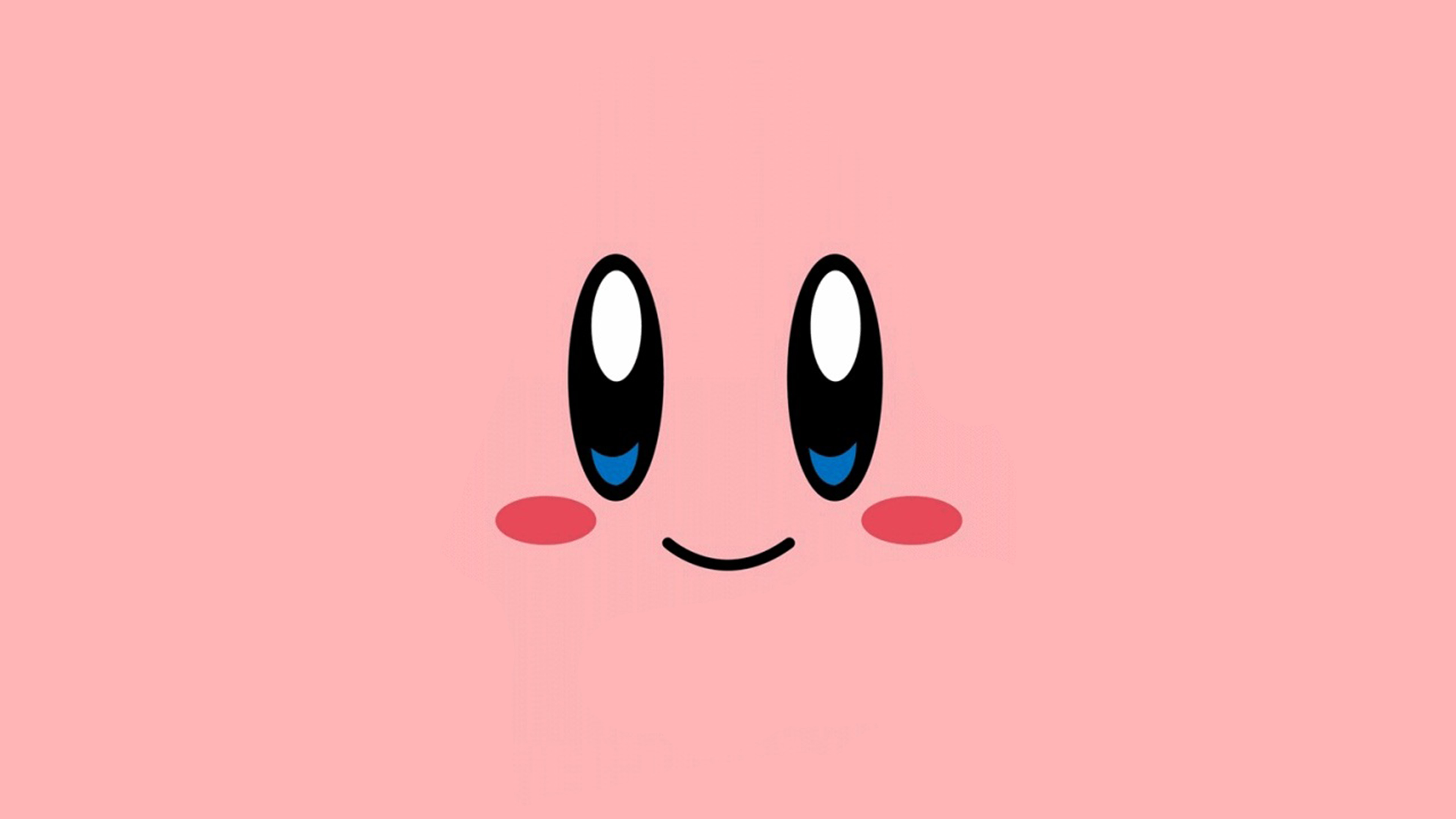Kirby Pink Face Cute Illustration Art Wallpaper