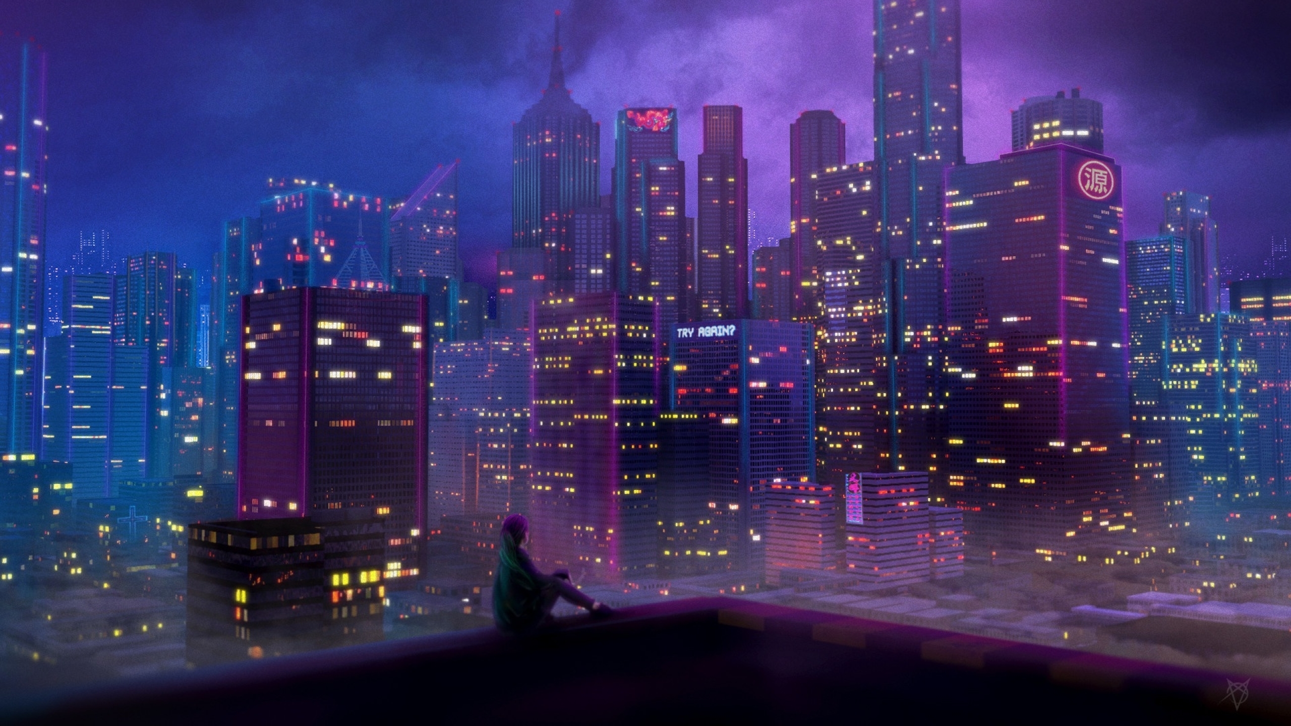 Anime City Night Time