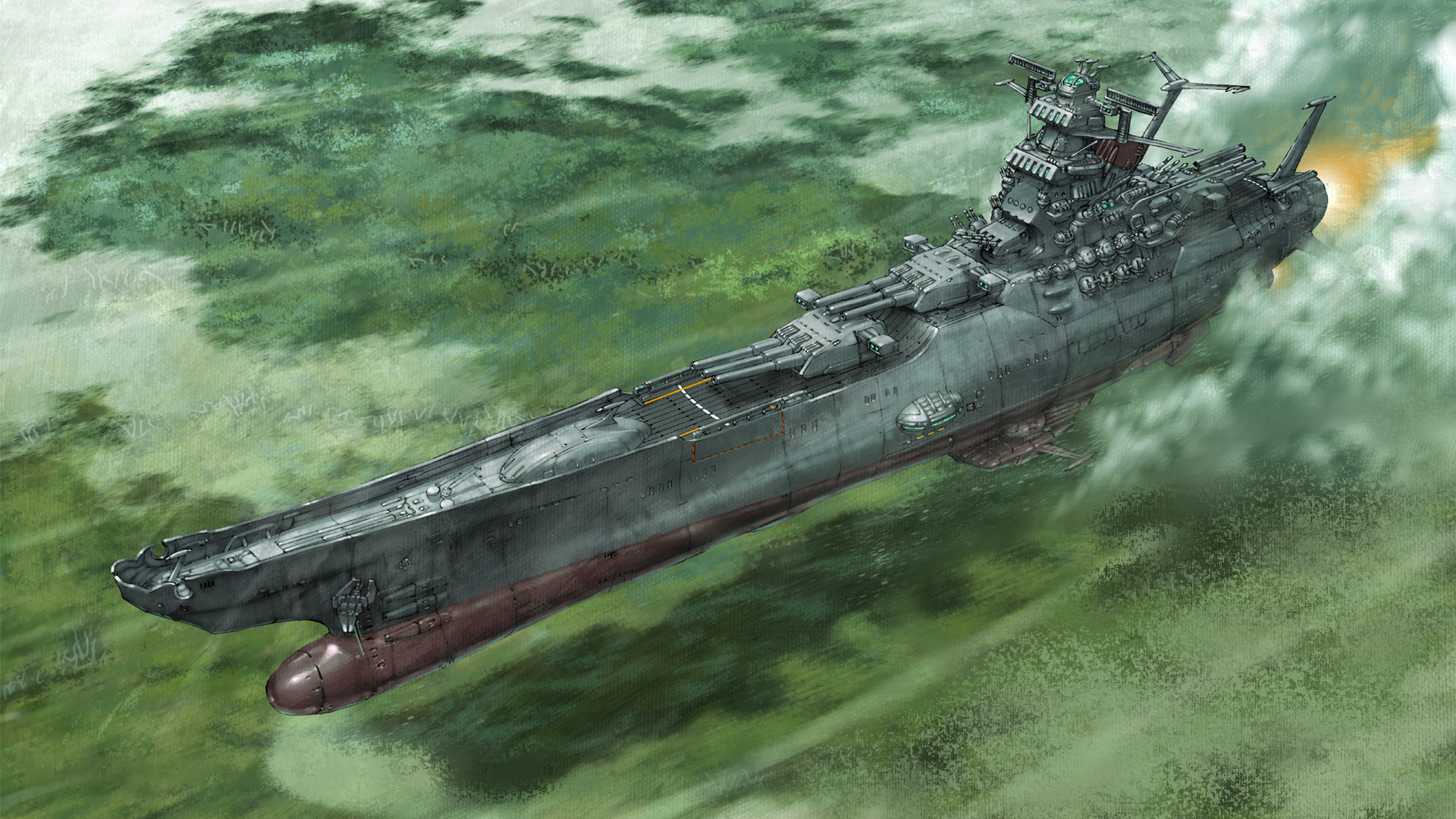 Request] Remove text Battleship Yamato 2199 [1080p]: Animewallpaper