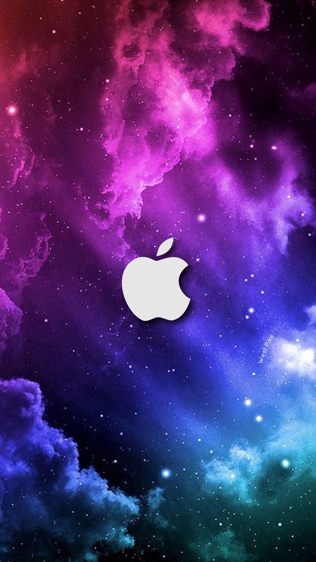 Galaxy Cool Apple Logo Wallpaper
