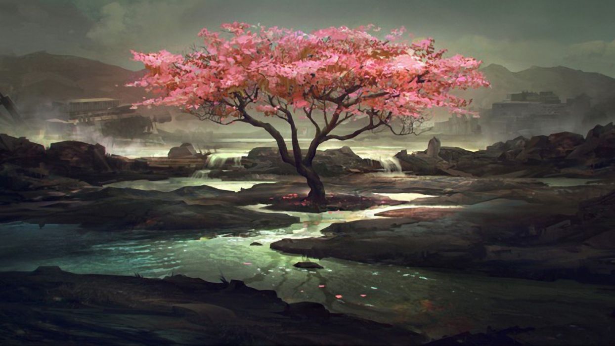 Fantasy art tree wallpaperx1080