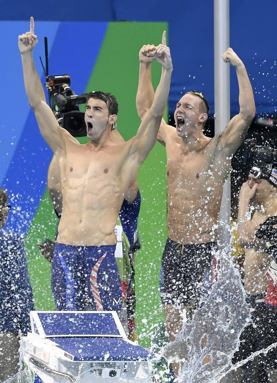 United States swimmers Michael Phelps, left, and Caeleb Dressel, right. Michael phelps, Caeleb dressel, Rio olympics