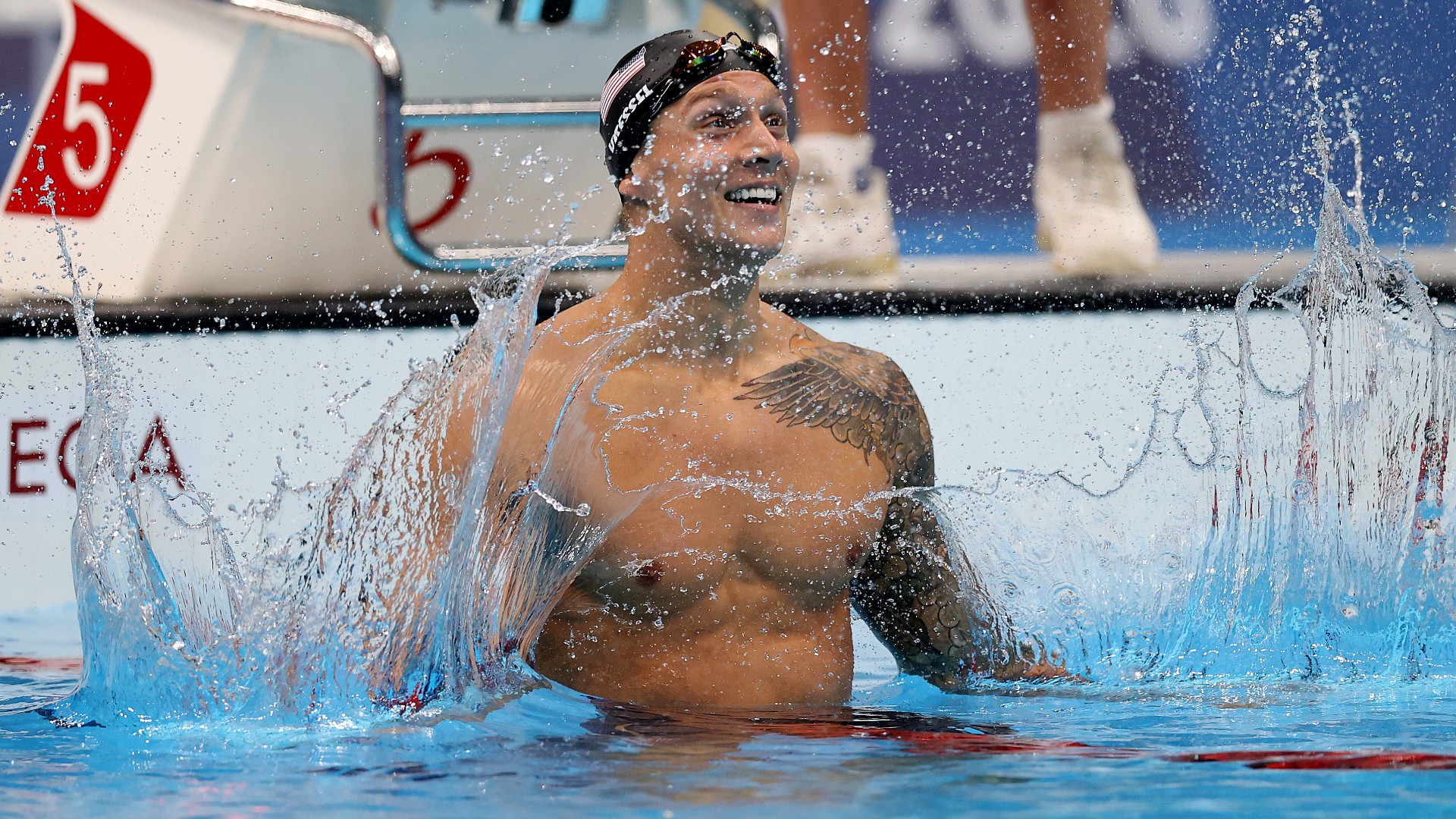 Caeleb Dressel has emotional reaction to winning Olympic gold in 100 freestyle
