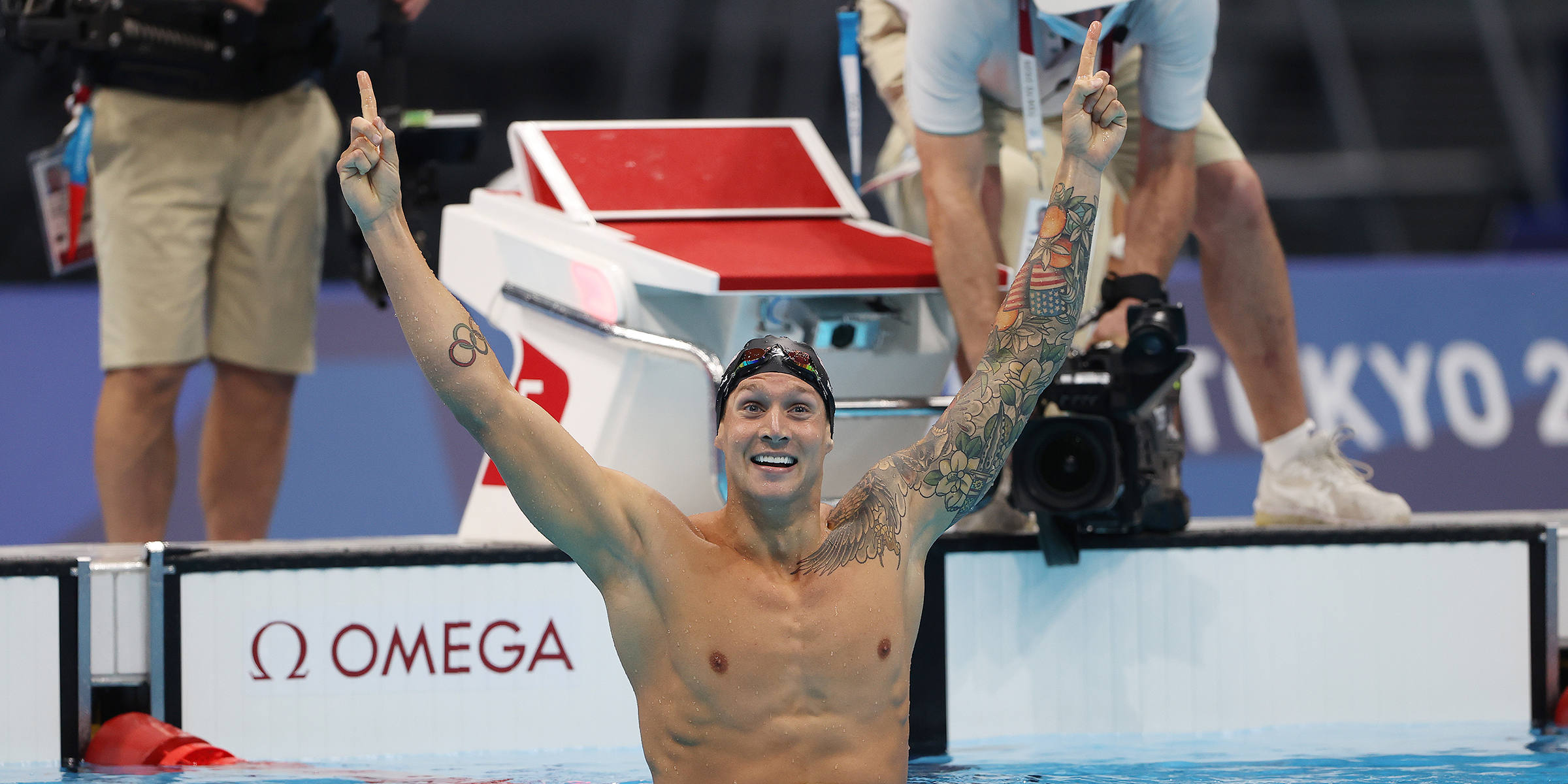 Swimmer Caeleb Dressel tears up after family's epic reaction to his gold medal