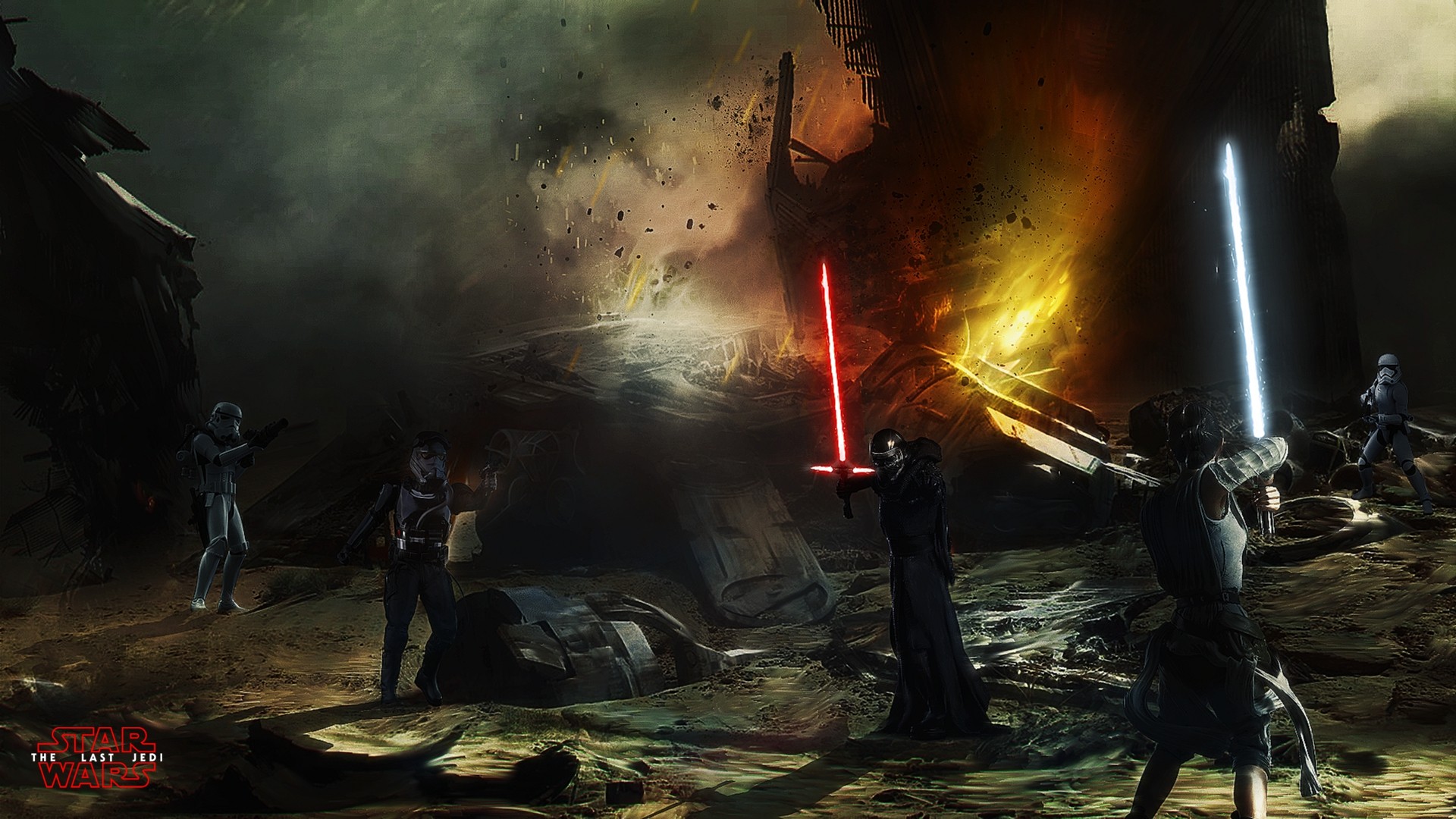 Rey vs Kylo Ren HD Wallpaper