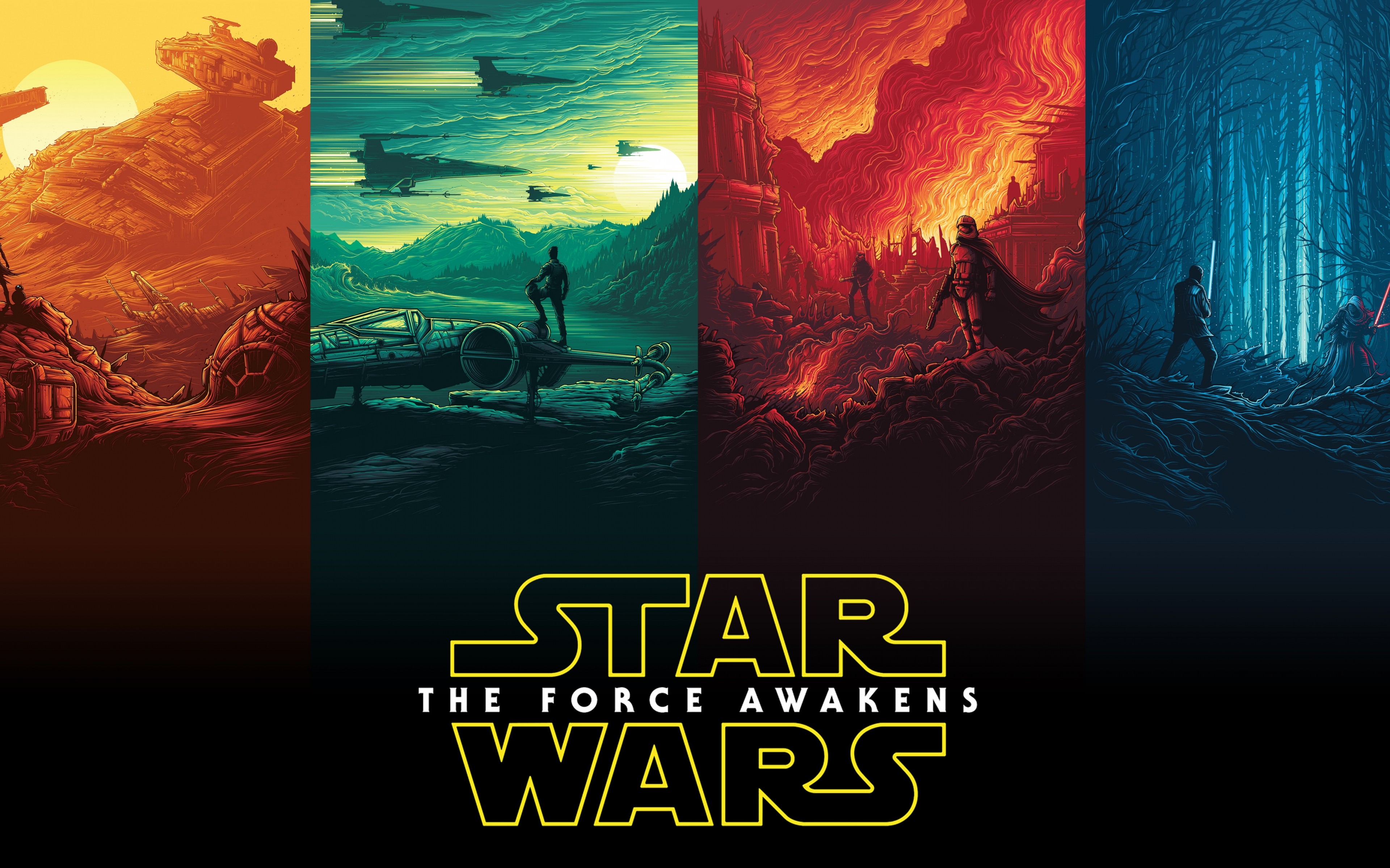 Rey Finn Kylo Ren Han Solo Luke Skywalker Star Wars 4K Wallpaper 3840x2400 Hot Desktop and background for your PC and mobile