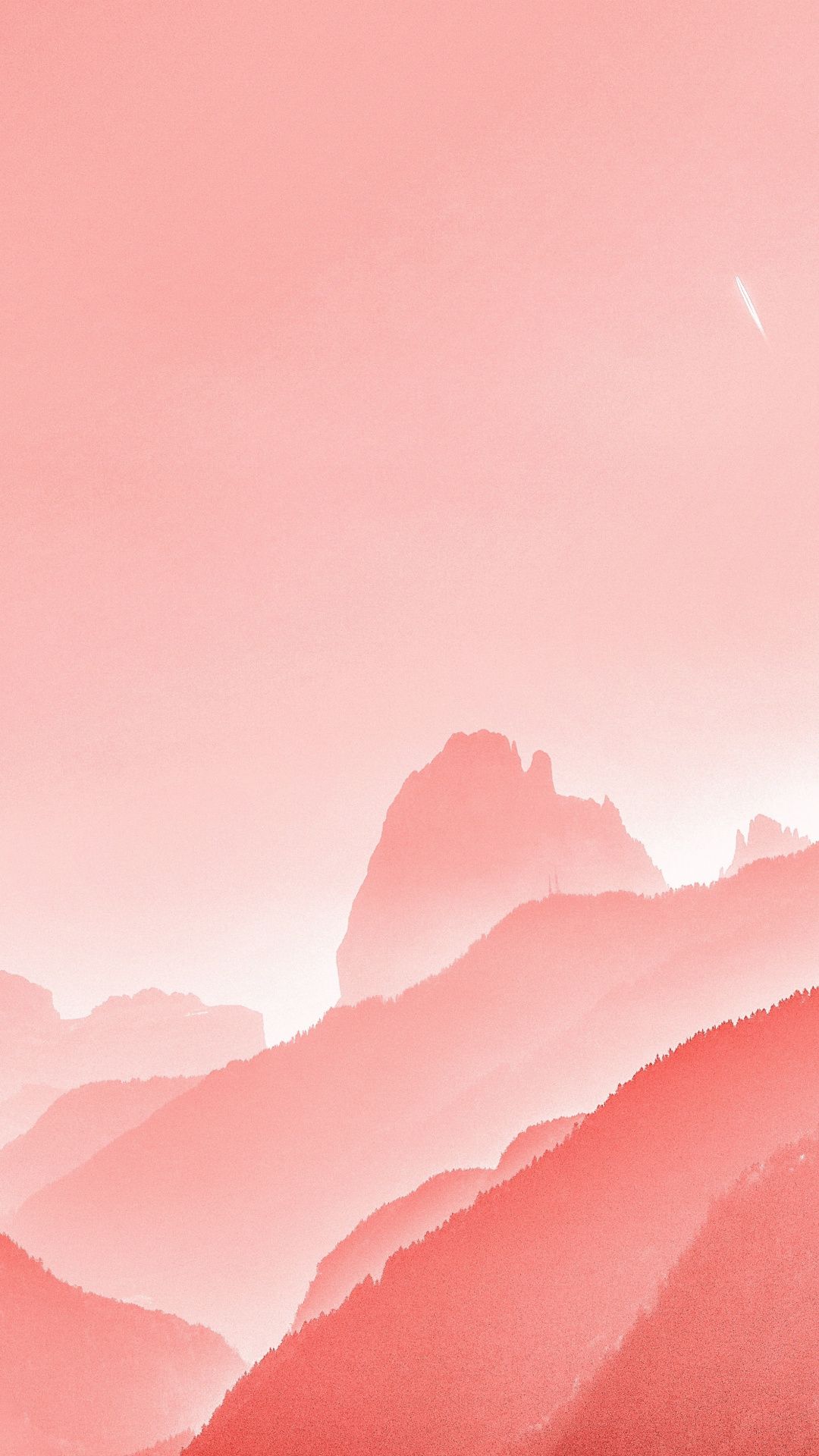 Horizon, sunset, mountains, minimal, 1080x1920 wallpaper. Coral wallpaper, Pastel aesthetic, Pink painting