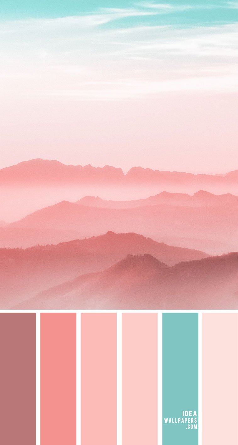 Coral and Tiffany Color Combos Wallpaper
