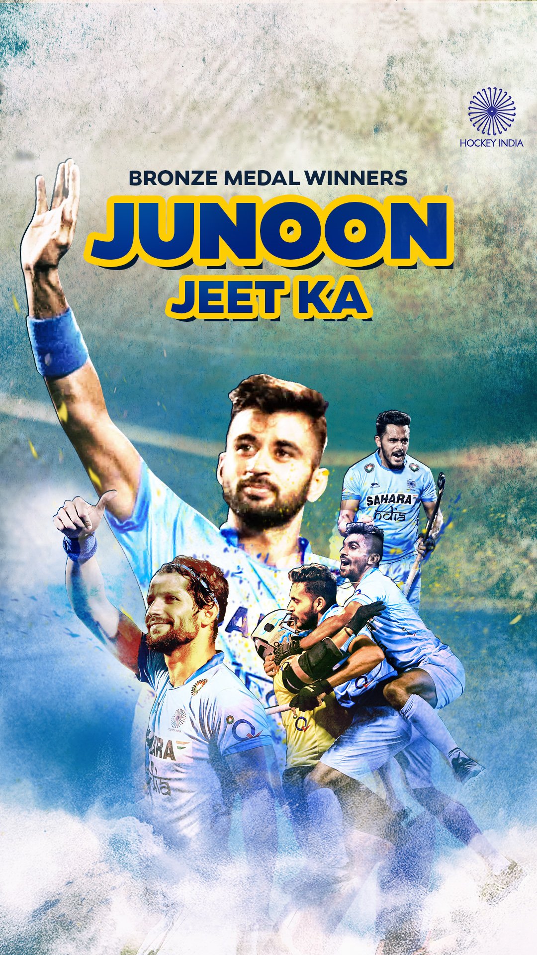 Hockey India's launching #JunoonJeetKa wallpaper after Team India's Bronze Medal winning campaign at the Odisha Men's #HWL2017 Final in Bhubaneswar! Download the Facebook cover, desktop and mobile versions from below
