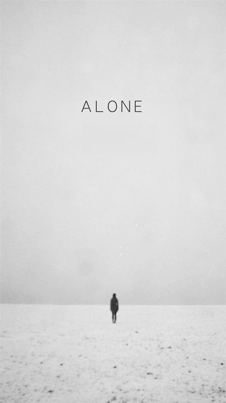 Walking Alone Winter Scene iPhone 8 Wallpaper Free Download