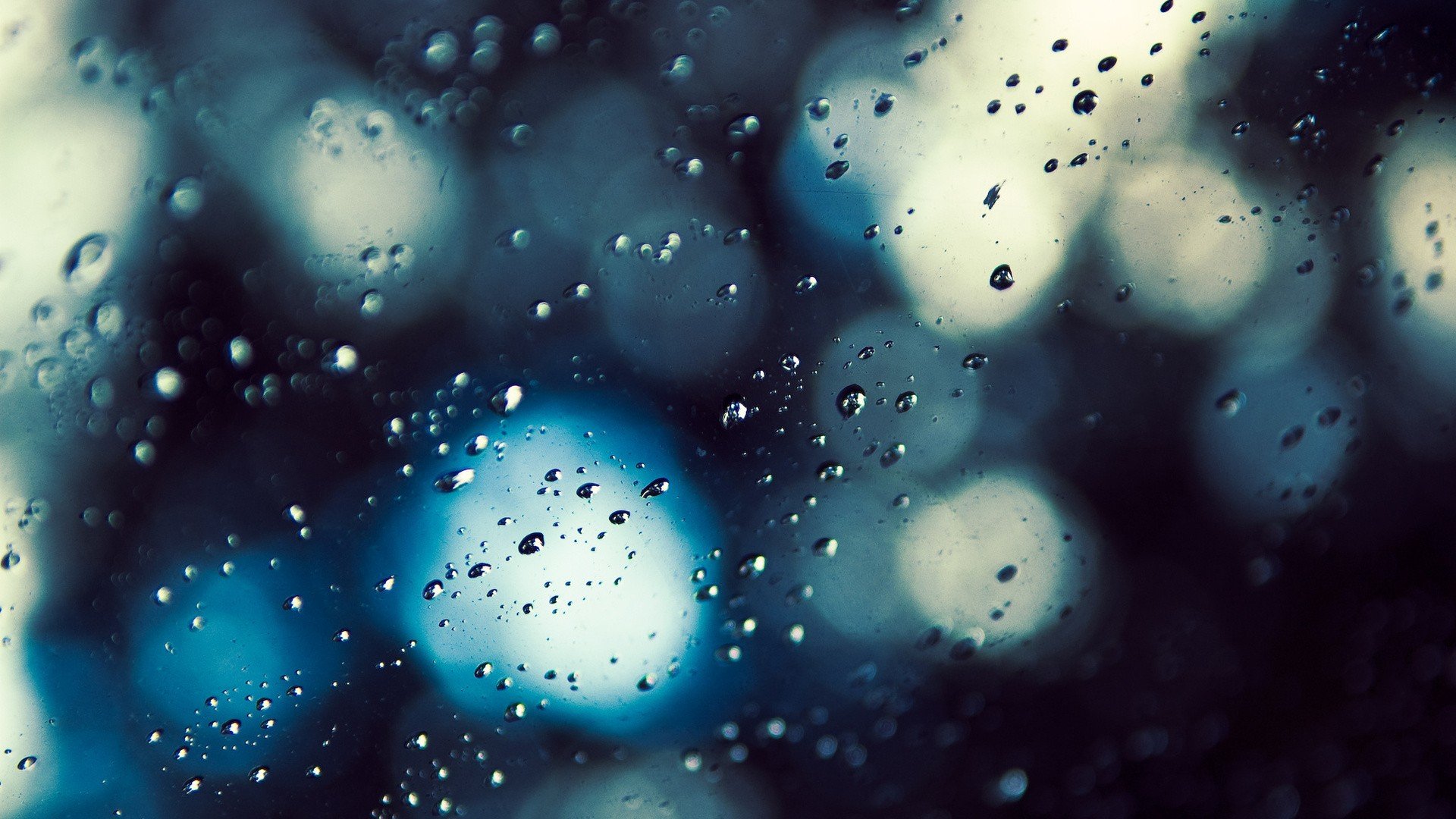 water drops, Glass, Blurred, Bokeh, Blue, Water on glass HD Wallpaper / Desktop and Mobile Image & Photo