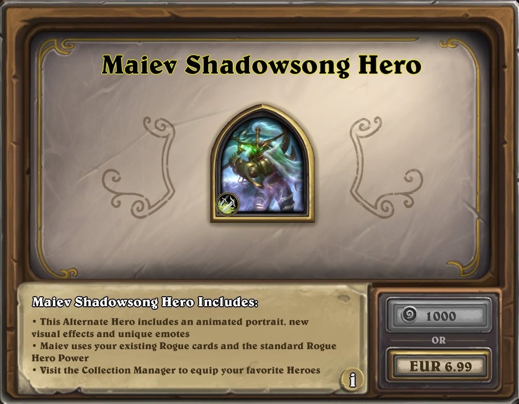 Maiev Shadowsong Hero Skin Available In Shop For 1000 Gold or $6.99 / €6.99 Top Decks