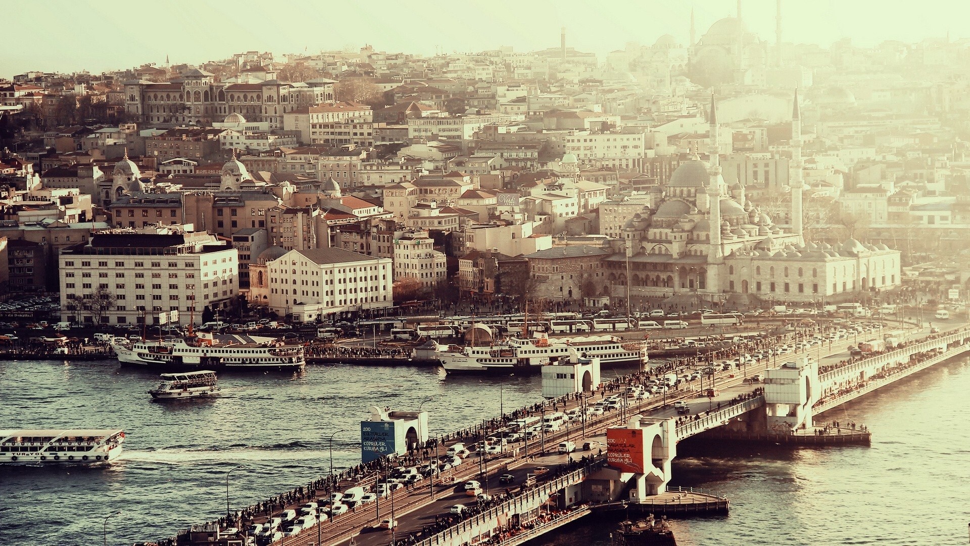 Galata Bridge in Turkey Country Wallpaper