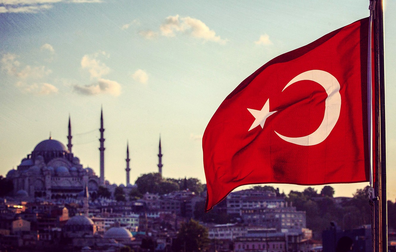 Photo Wallpaper Flag, Istanbul, Turkey, Istanbul, Turkey