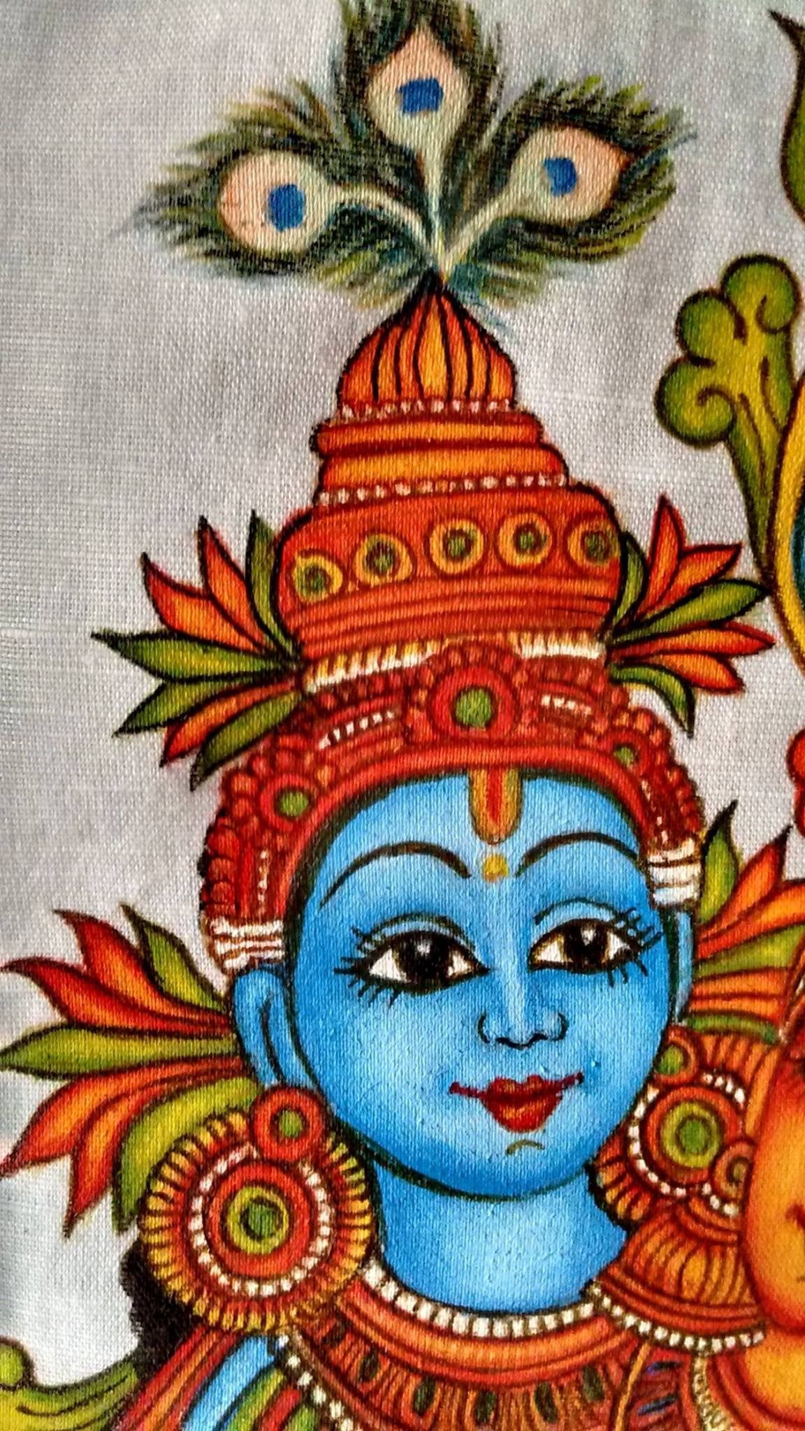 Krishna mural. Kerala mural painting, Mural art design, Mural painting