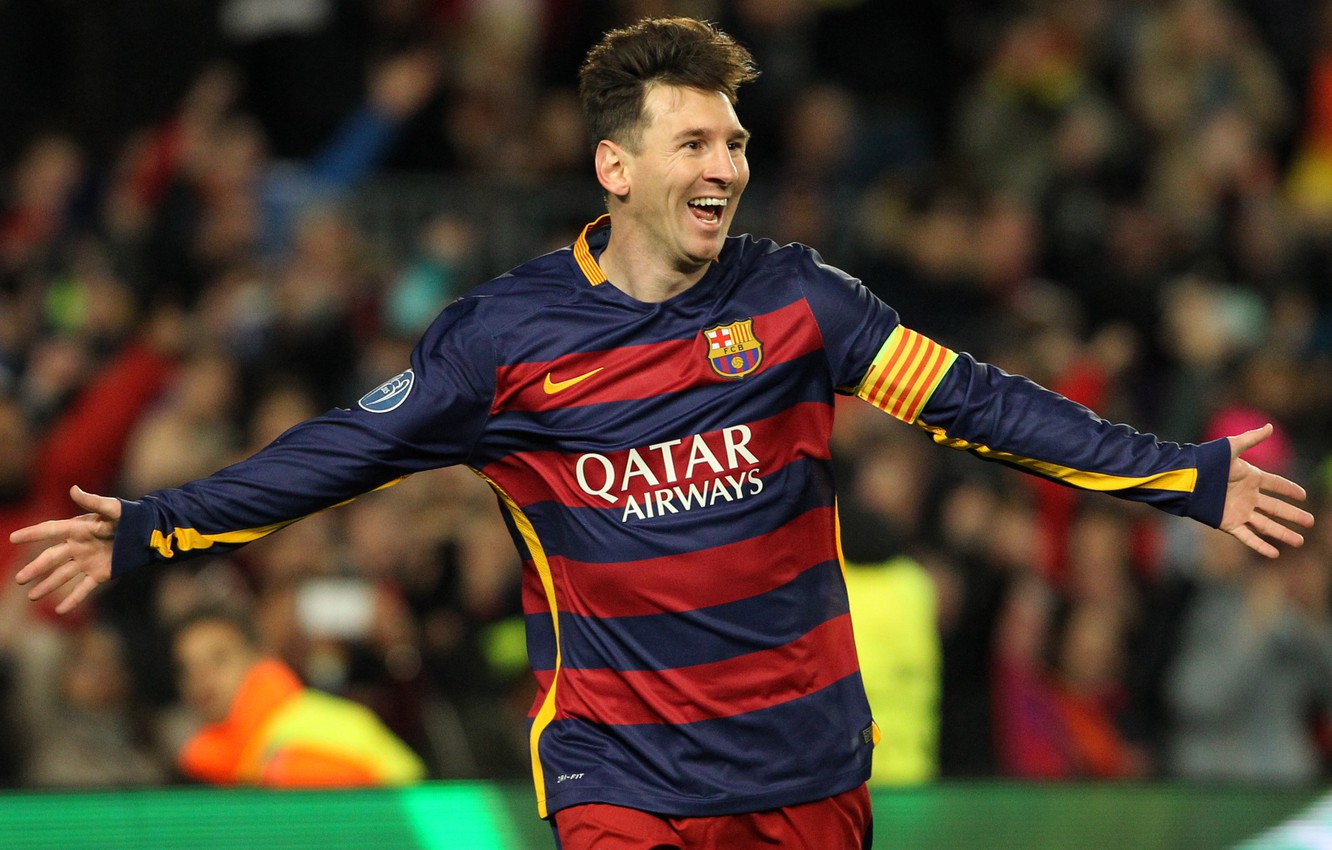 Wallpaper Lionel Messi, Barcelona, celebration image for desktop, section спорт