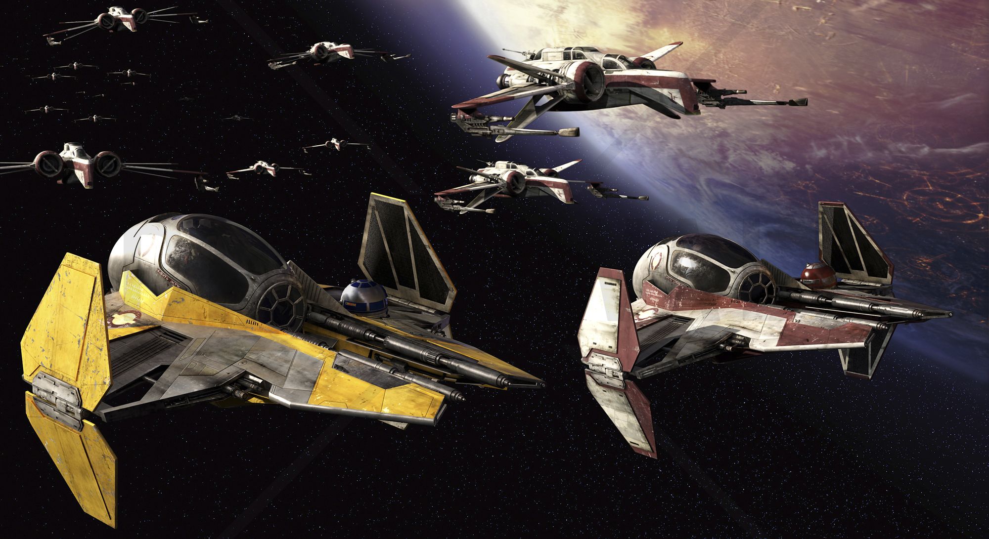 Star Wars over Planets 3 Mural & Photo Wallpaper. Star wars spaceships, Star wars wallpaper, Star wars ships