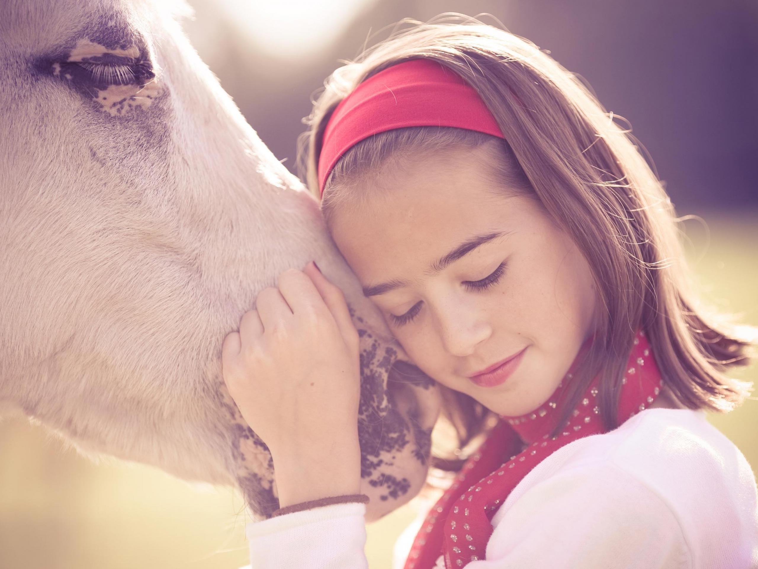 russian women horse nature animals wallpaper