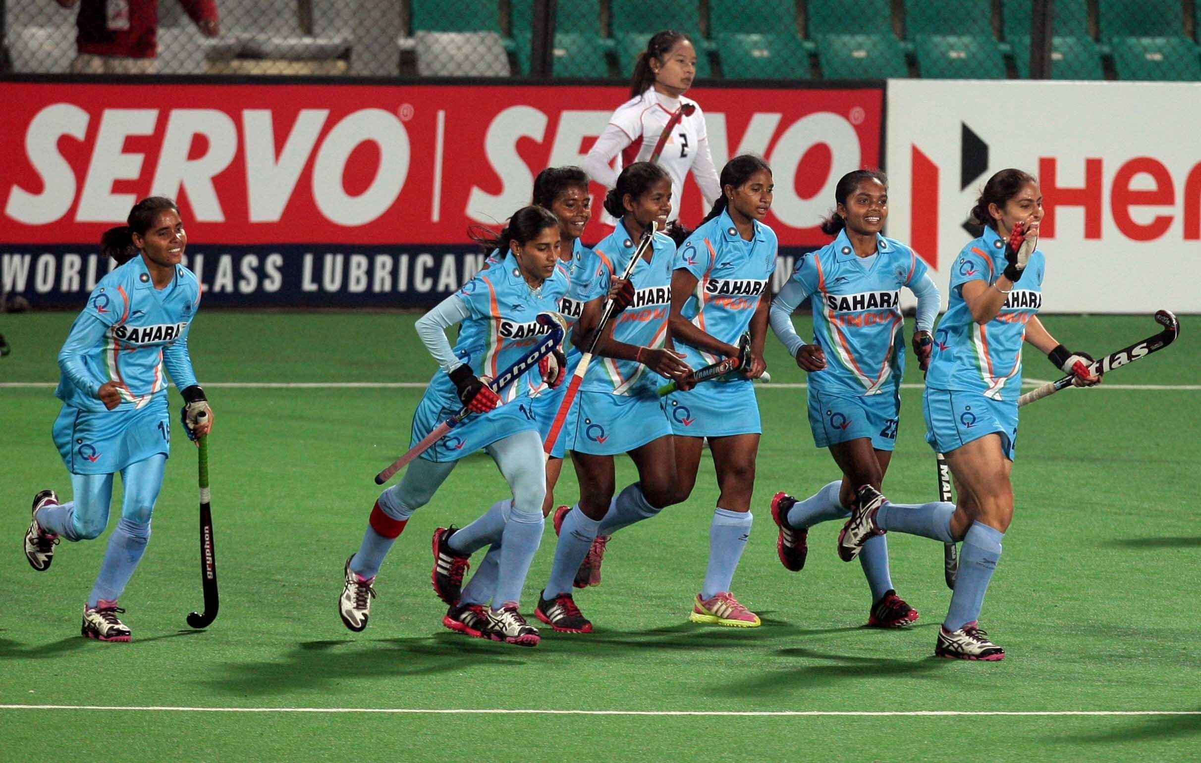 Hero Hockey World League 2013 Indian Girls Team Celebrates