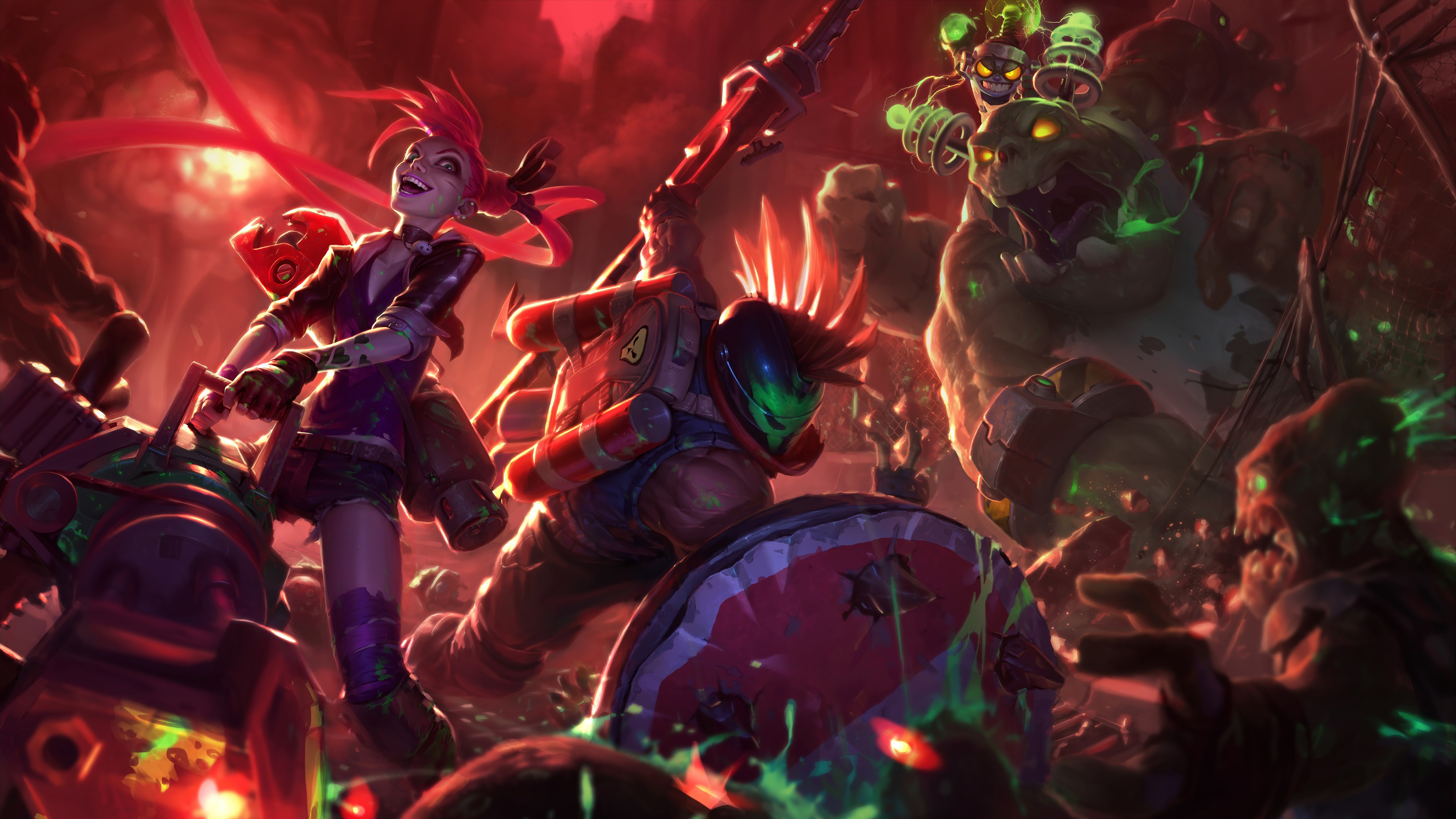 Wallpaper, League of Legends, ADC, Adcarry, Marksman, Jinx, Nunu 7680x4320