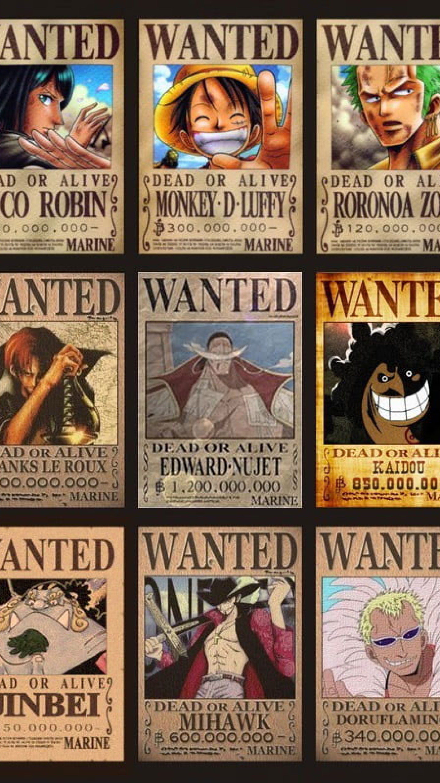OnePiece Wanted List Wallpaper, One Piece Character Wanted Poster Collage Photo • Wallpaper For You