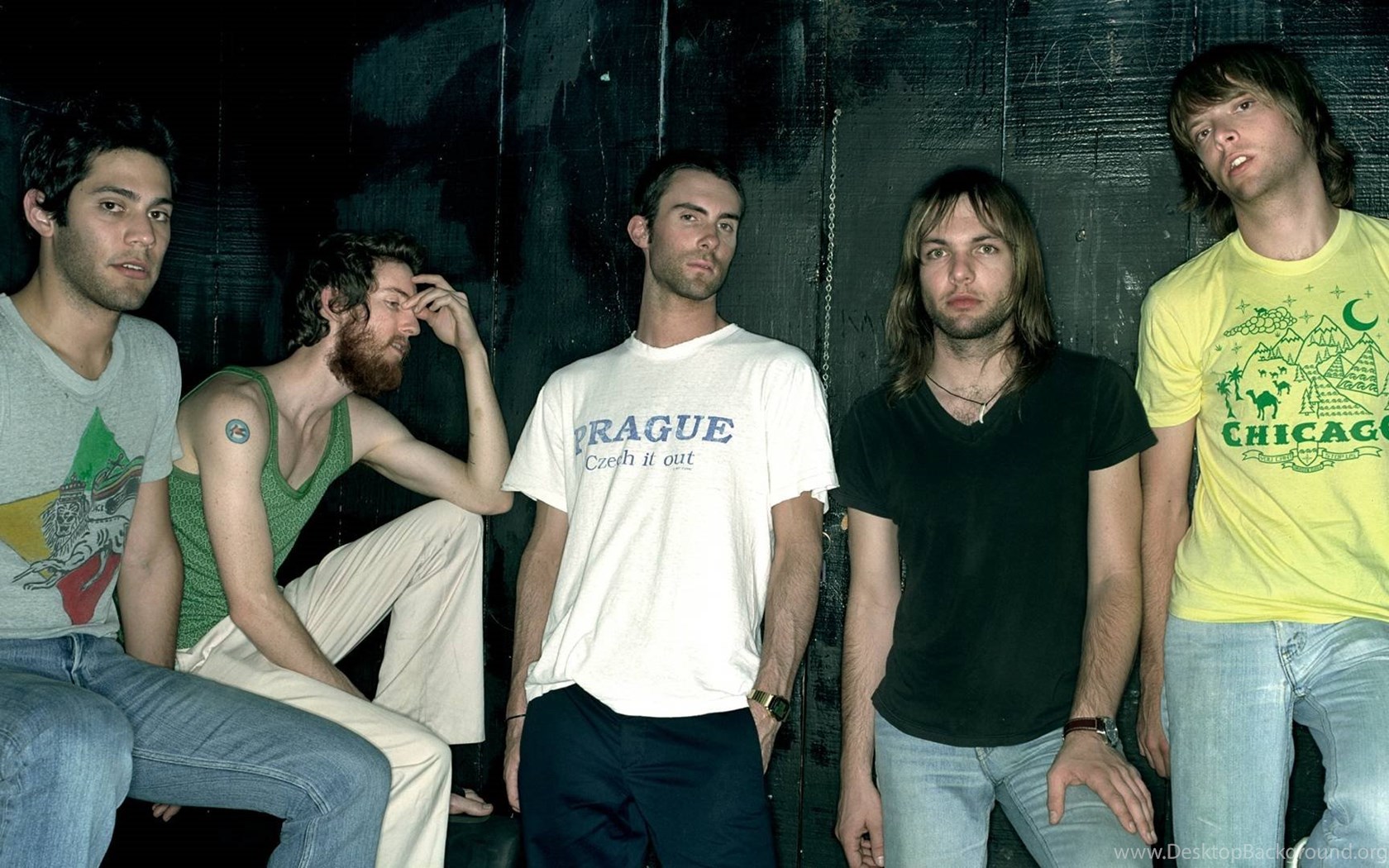 Maroon 5 T shirts Band Members Look HD Wallpaper Desktop Background