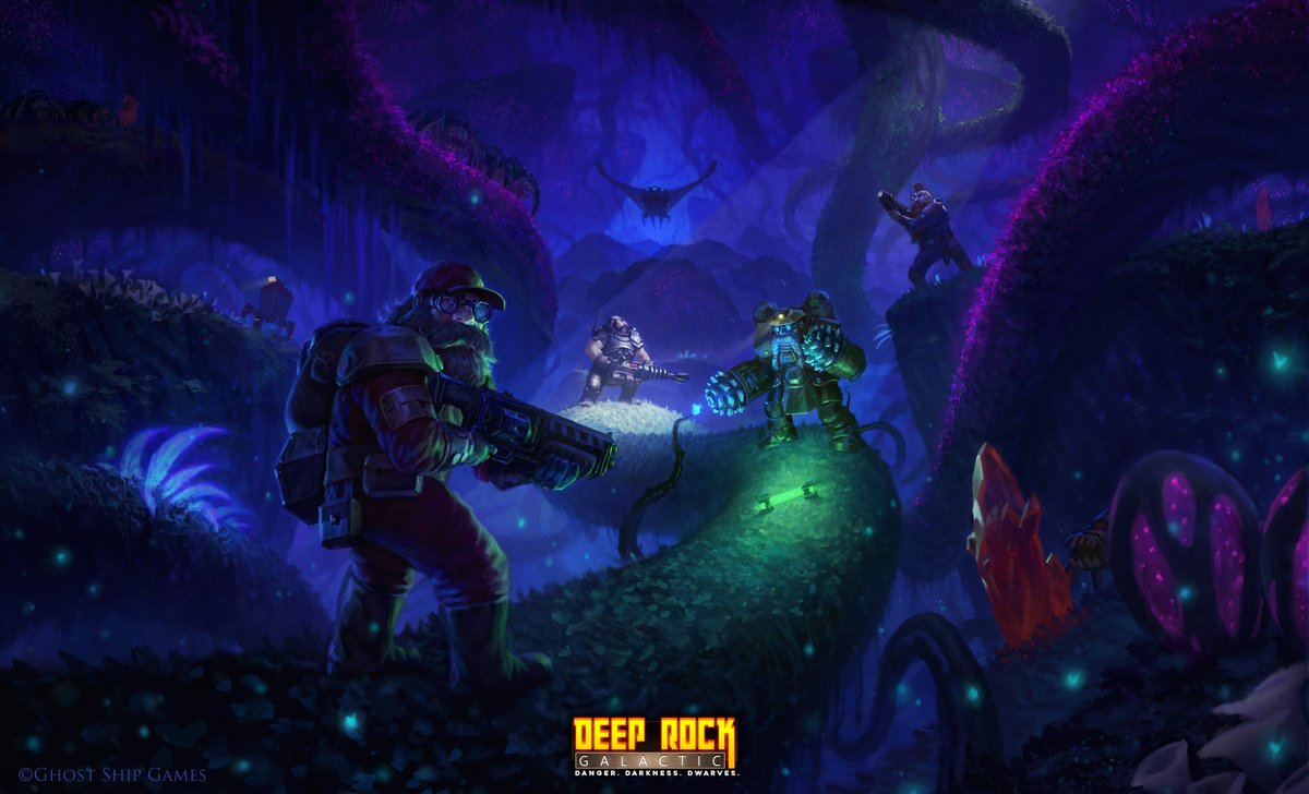 Deep Rock Galactic can find the artwork in 16x9 and Ultrawide formats in the Wallpaper section of our presskit
