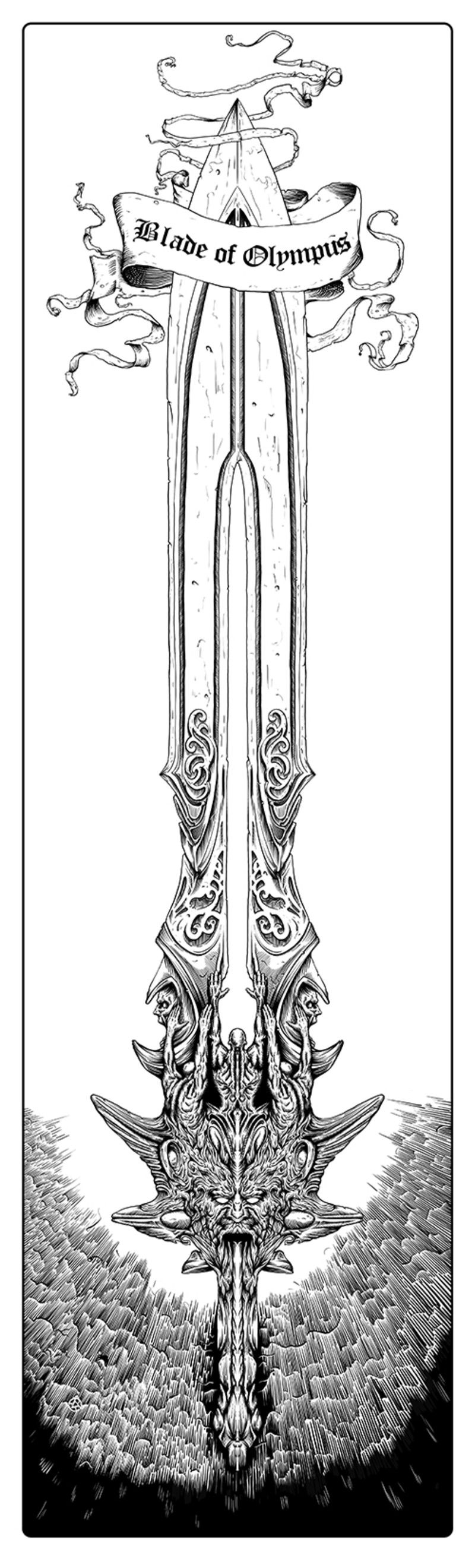 Fantasy game swords, Egor Klyuchnyk. Kratos god of war, God of war, War