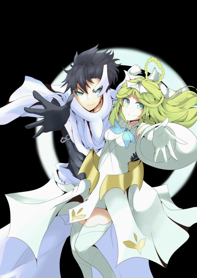 Yoshichika Tsurugi and Athena from Luck & Logic ❙ Source ▸. Luck and logic anime, Luck and logic, Anime baby