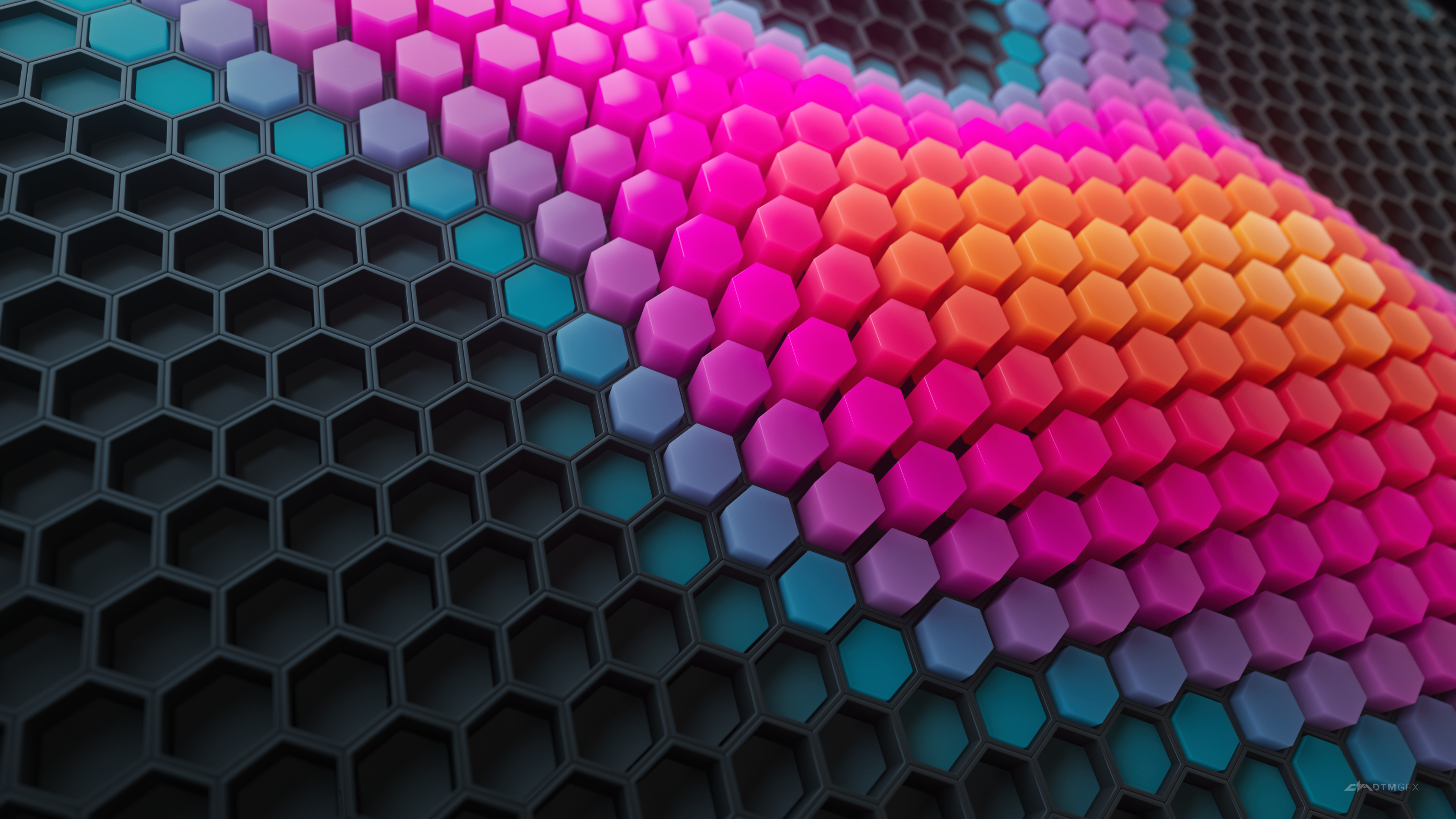 Hexagons Wallpaper 4K, Patterns, Colorful background, Colorful blocks, Abstract