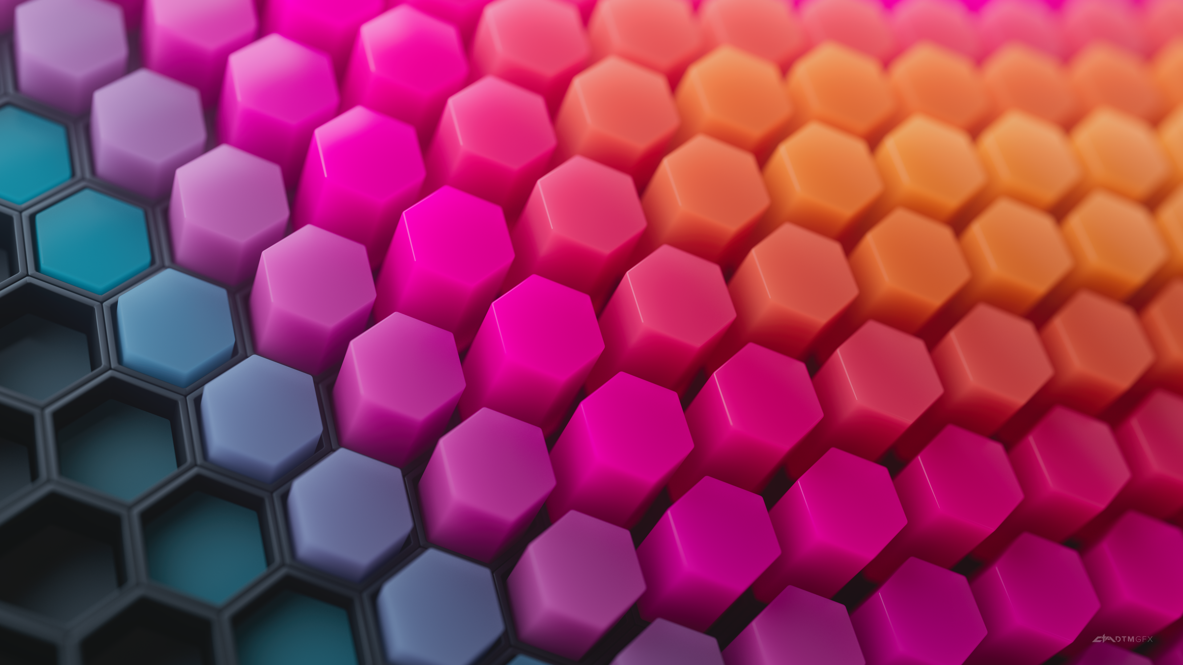 Hexagons Wallpaper 4K, Patterns, Colorful background, Colorful blocks, Abstract