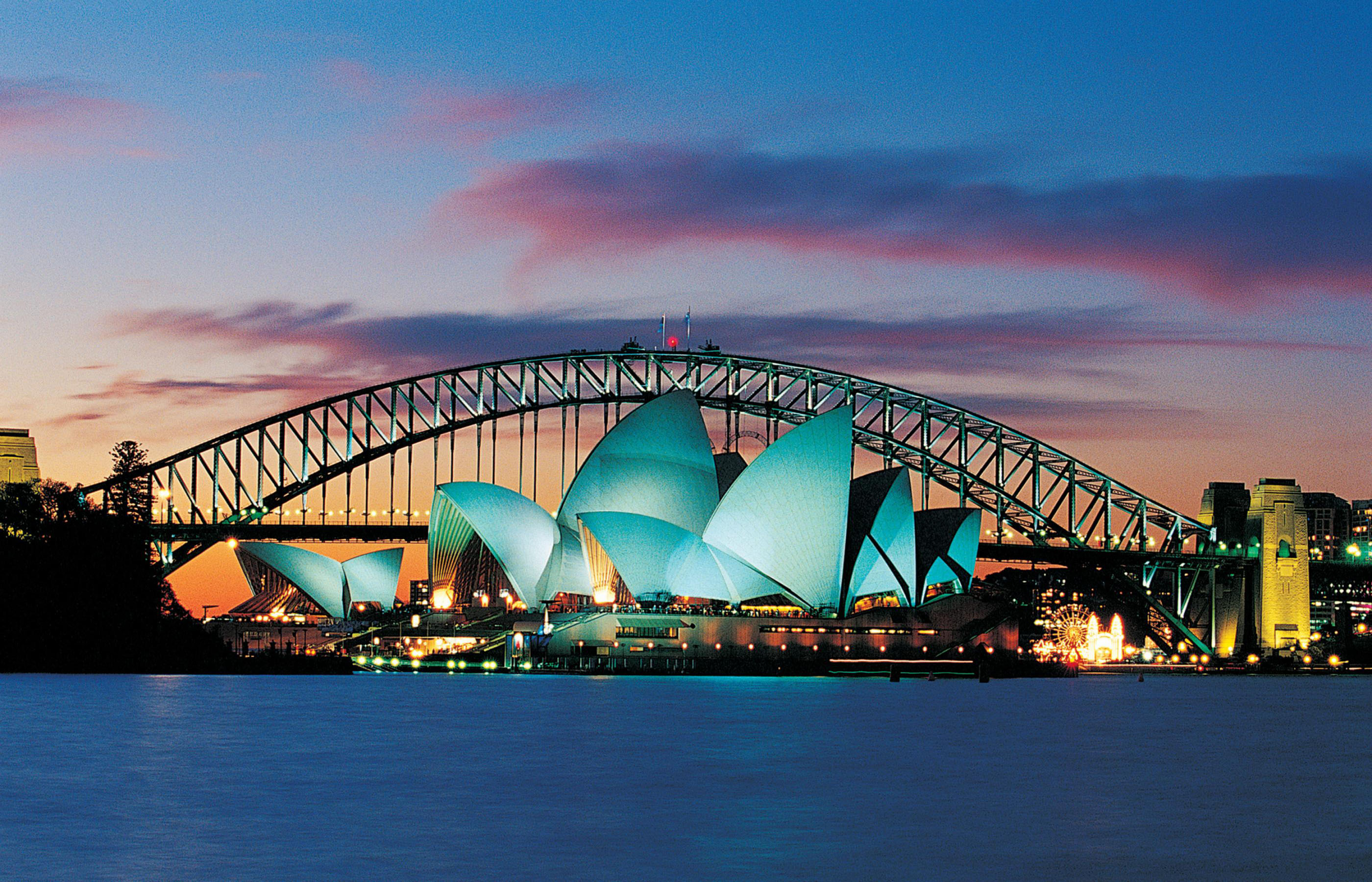 Sydney Australia Opera House And Harbour Bridge Desktop Wallpaper 2880x1800, Wallpaper13.com