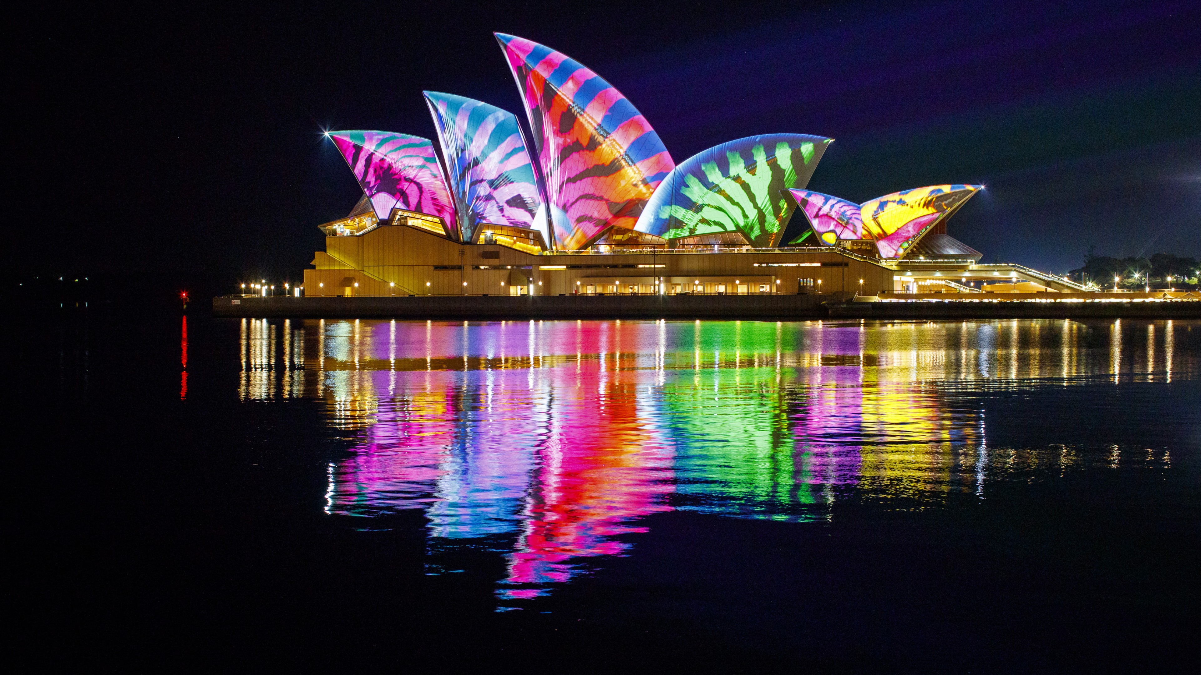 Wallpaper Opera house, Sydney, Australia, night, 4k, Architecture